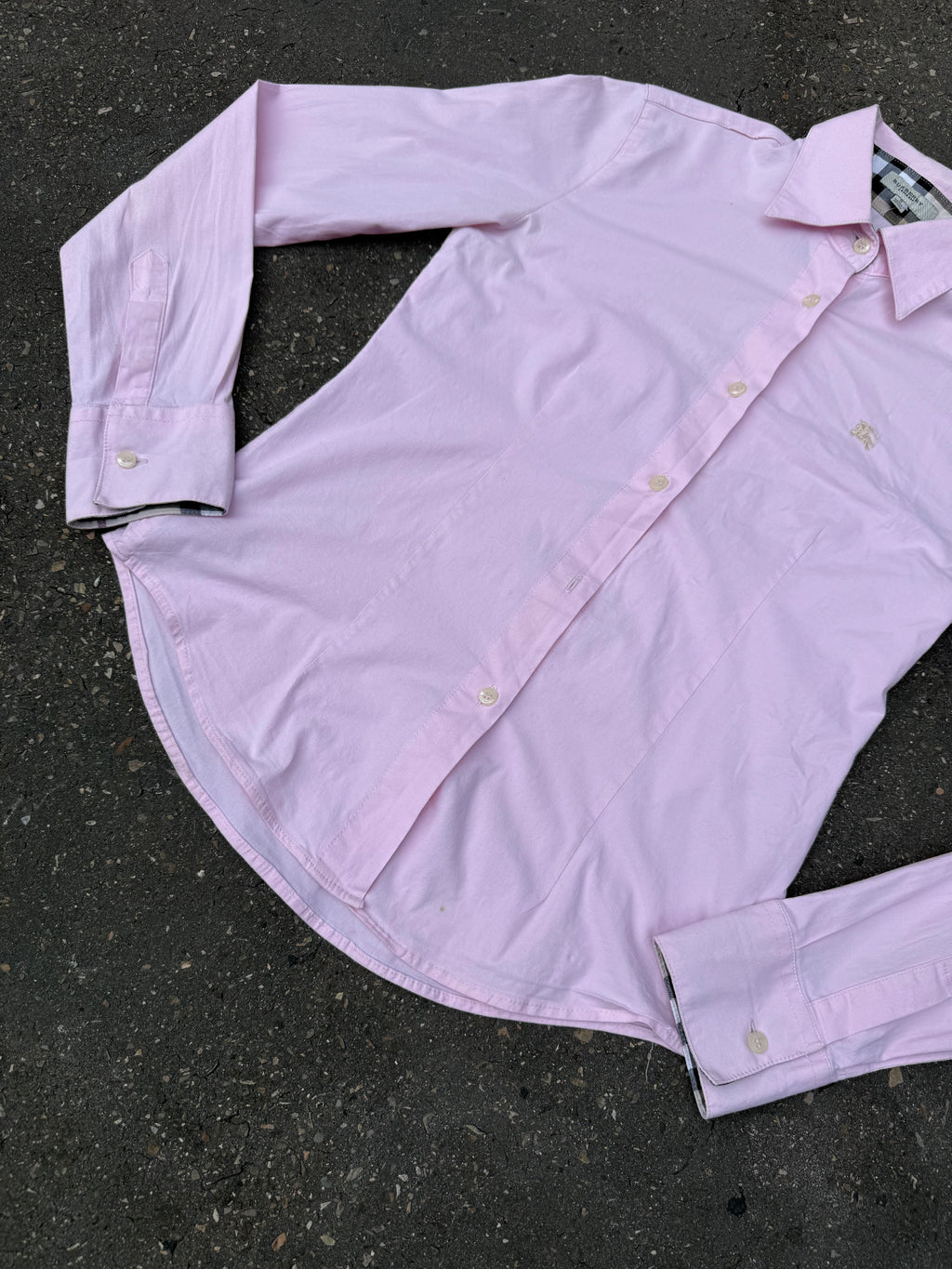 Vintage Burberry Pink Button Up Shirt XS