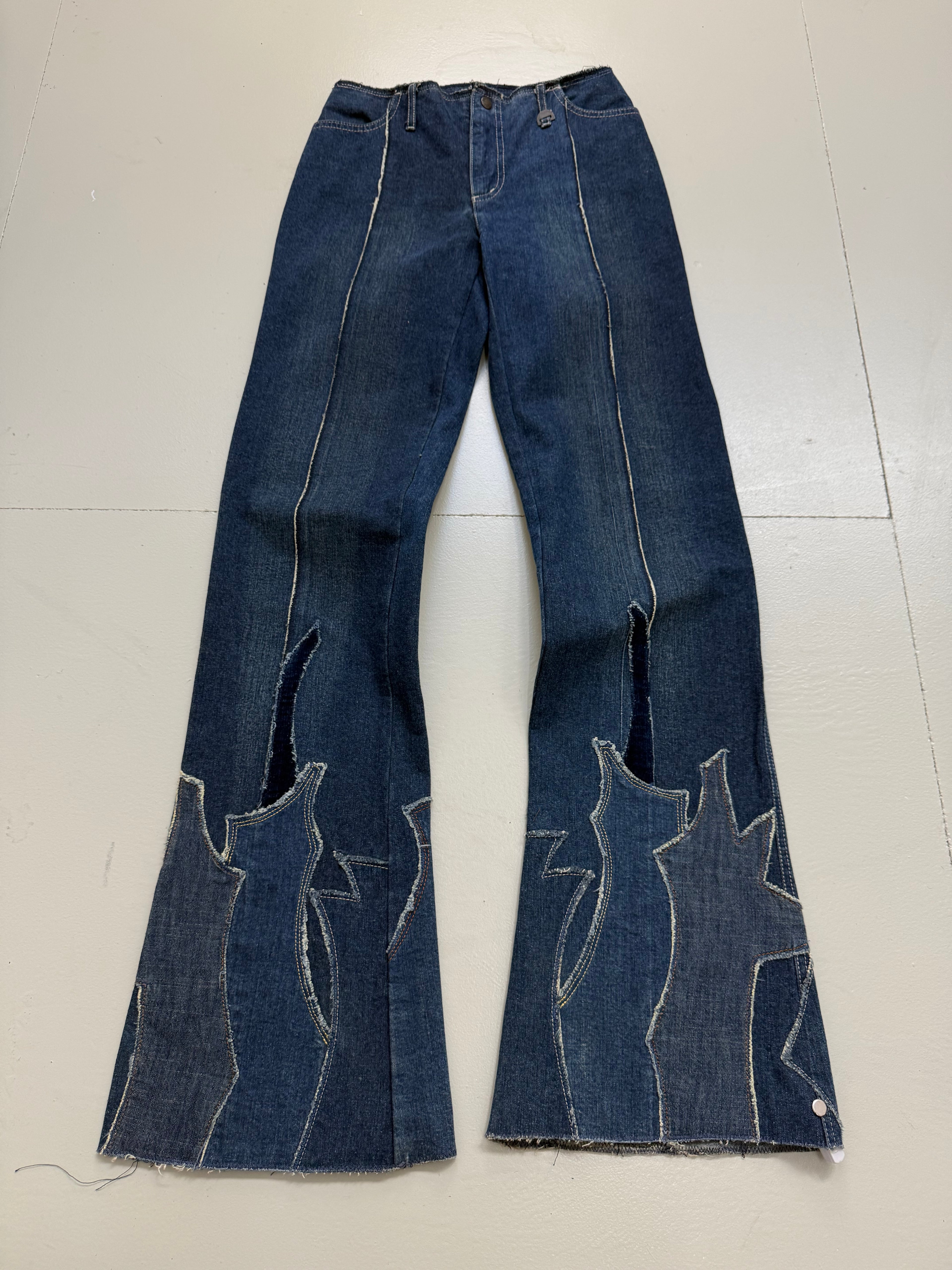 Vintage Flared Patched Denim S