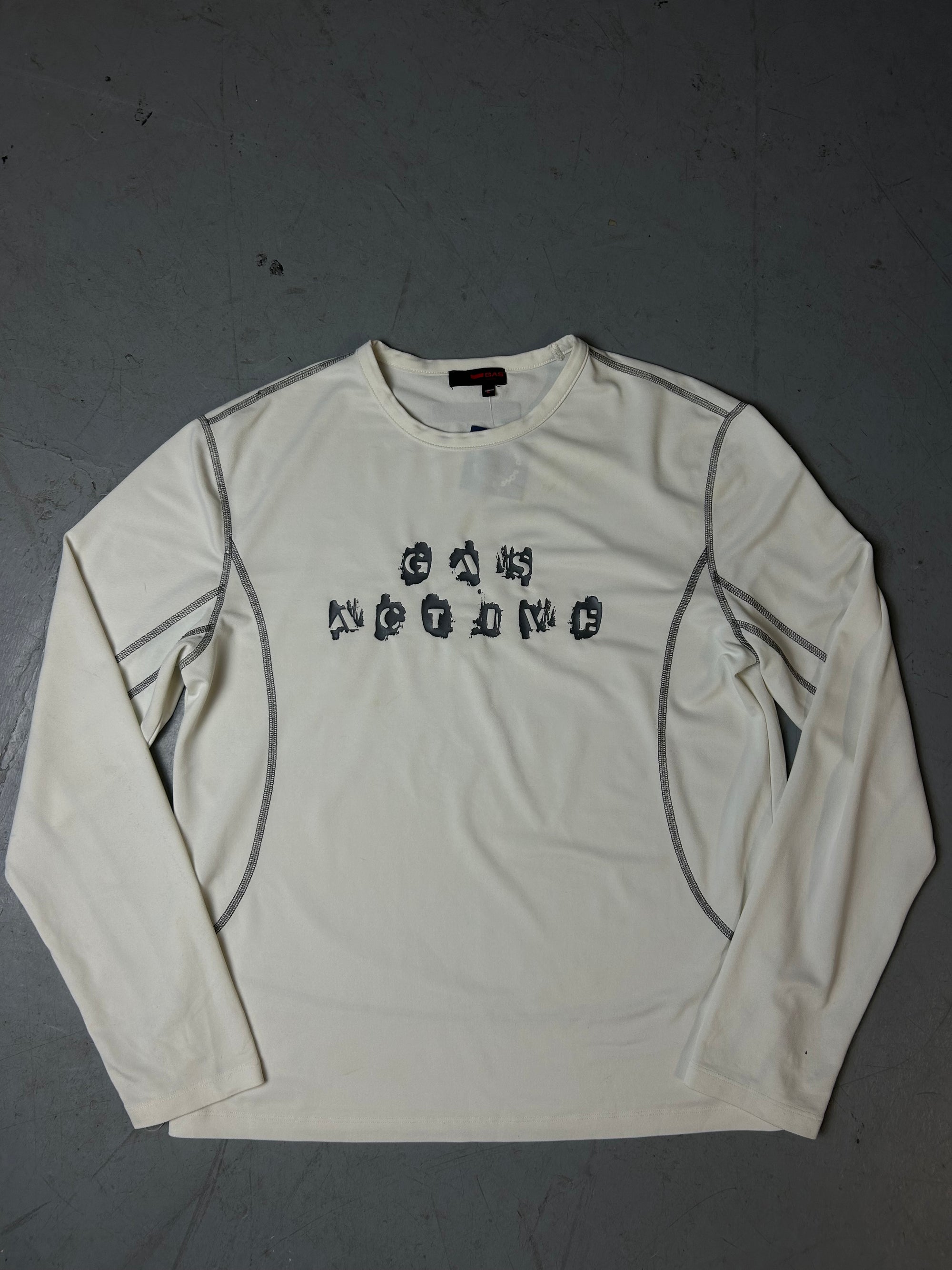 Vintage GAS White Printed Longsleeve S