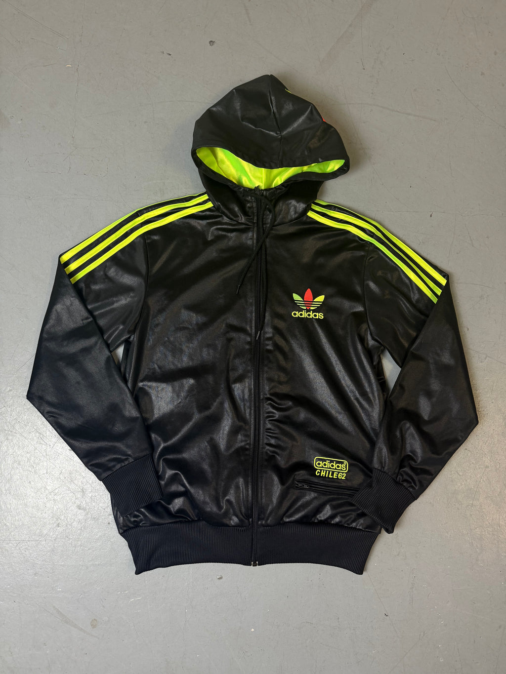 Vintage Adidas Chile62 Black Green and Red Track Jacket S/M