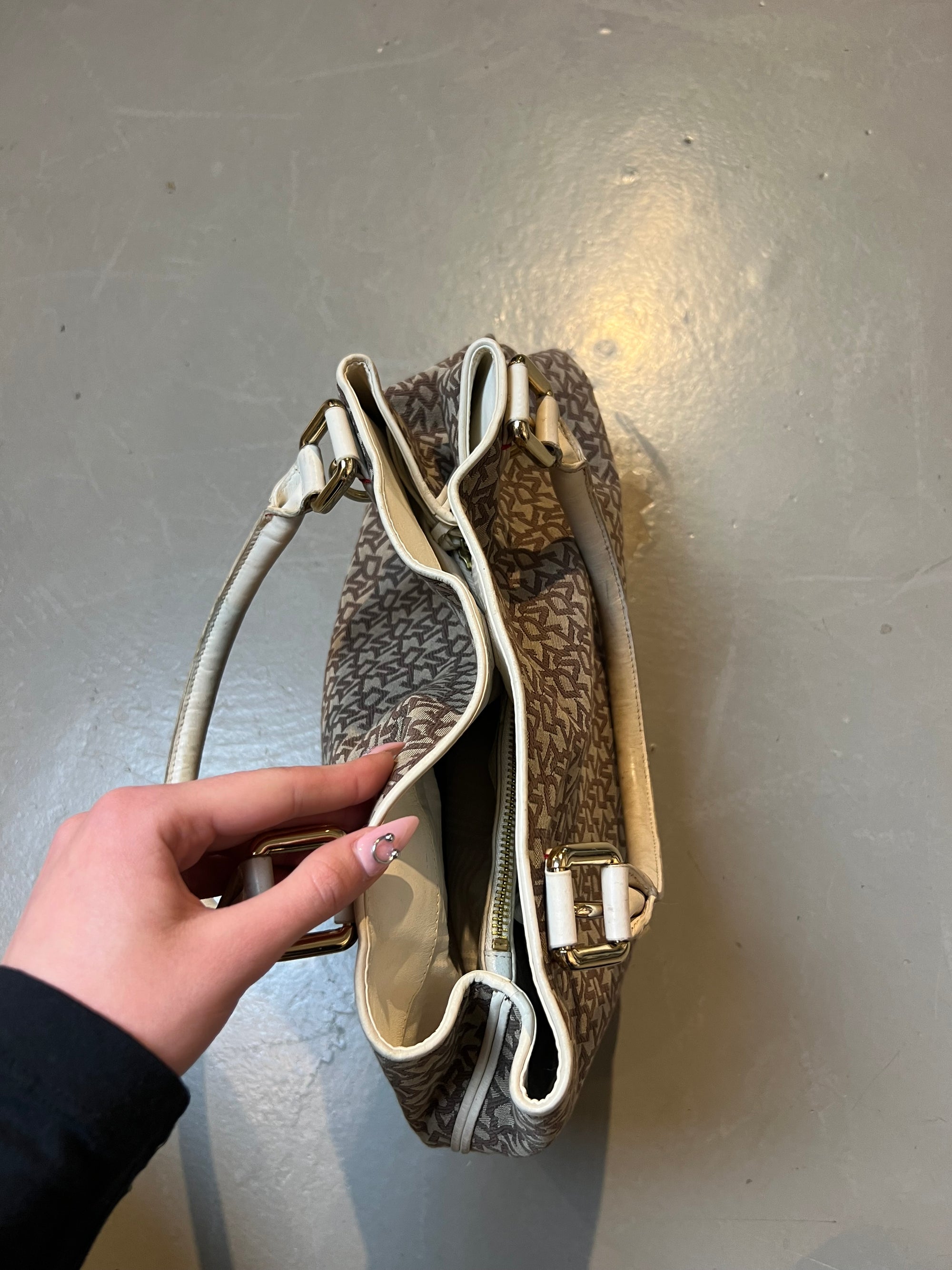 Vintage DKNY Brown White Bag
