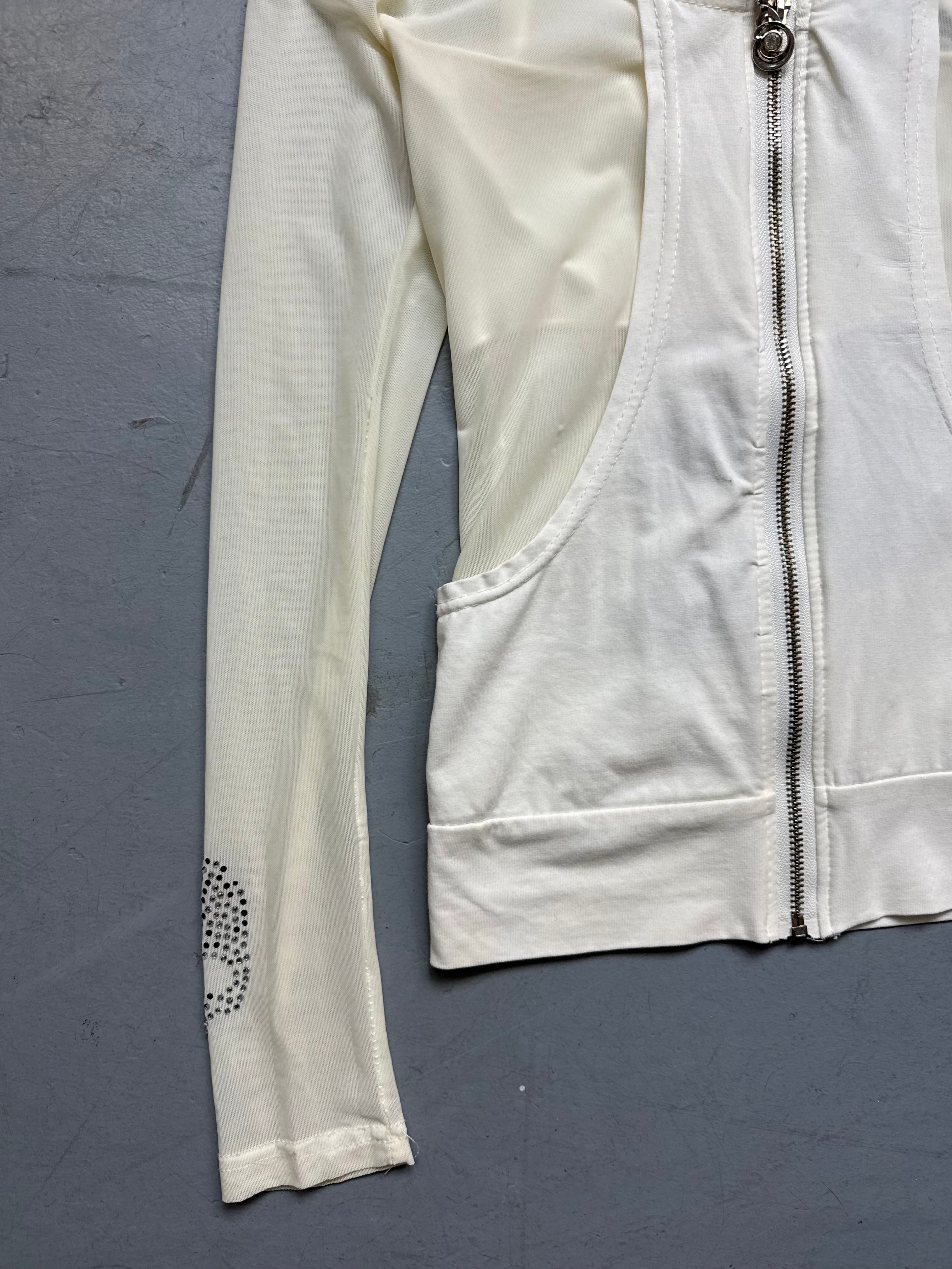 Vintage Glitter Skull Zip Up Hoodie for women. Y2K Second Hand 2000s Fashion 