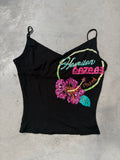 Vintage Phard Hawaiian Printed Top Mit Stich für Damen. Y2K Second Hand 2000s Fashion 