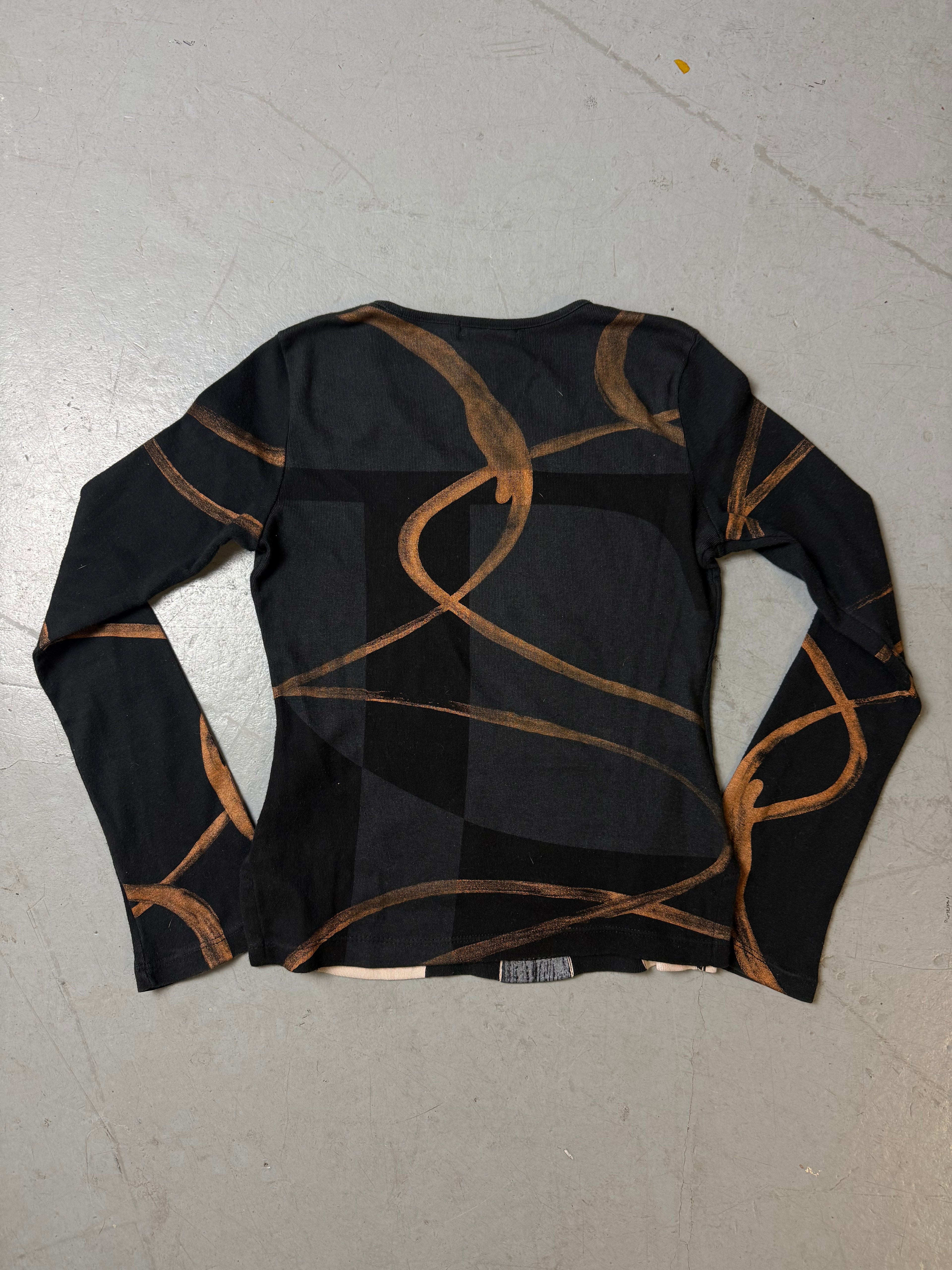 Vintage Custo Barcelona Black and Orange Longsleeve XS
