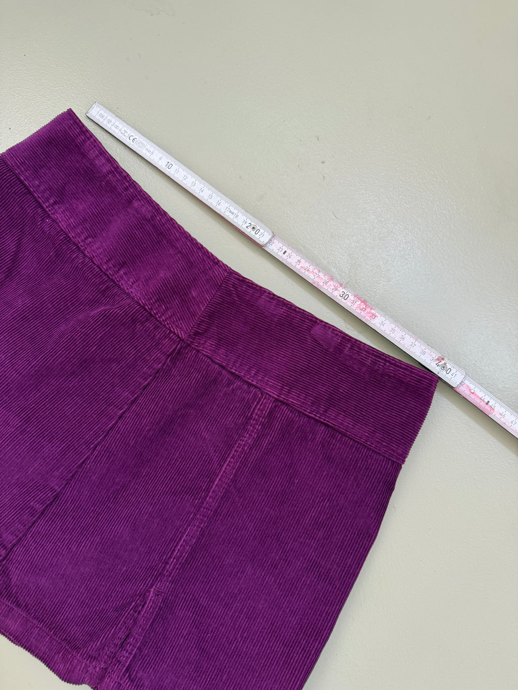 Vintage Benetton Purple Cord Mini Skirt L