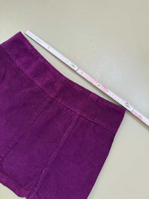 Vintage Benetton Purple Cord Mini Skirt L
