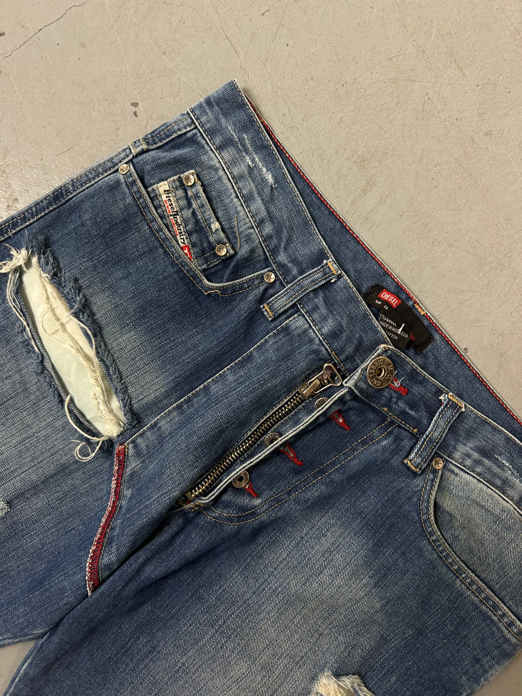 Vintage diesel denim mit baggy fit und ripped Optik 