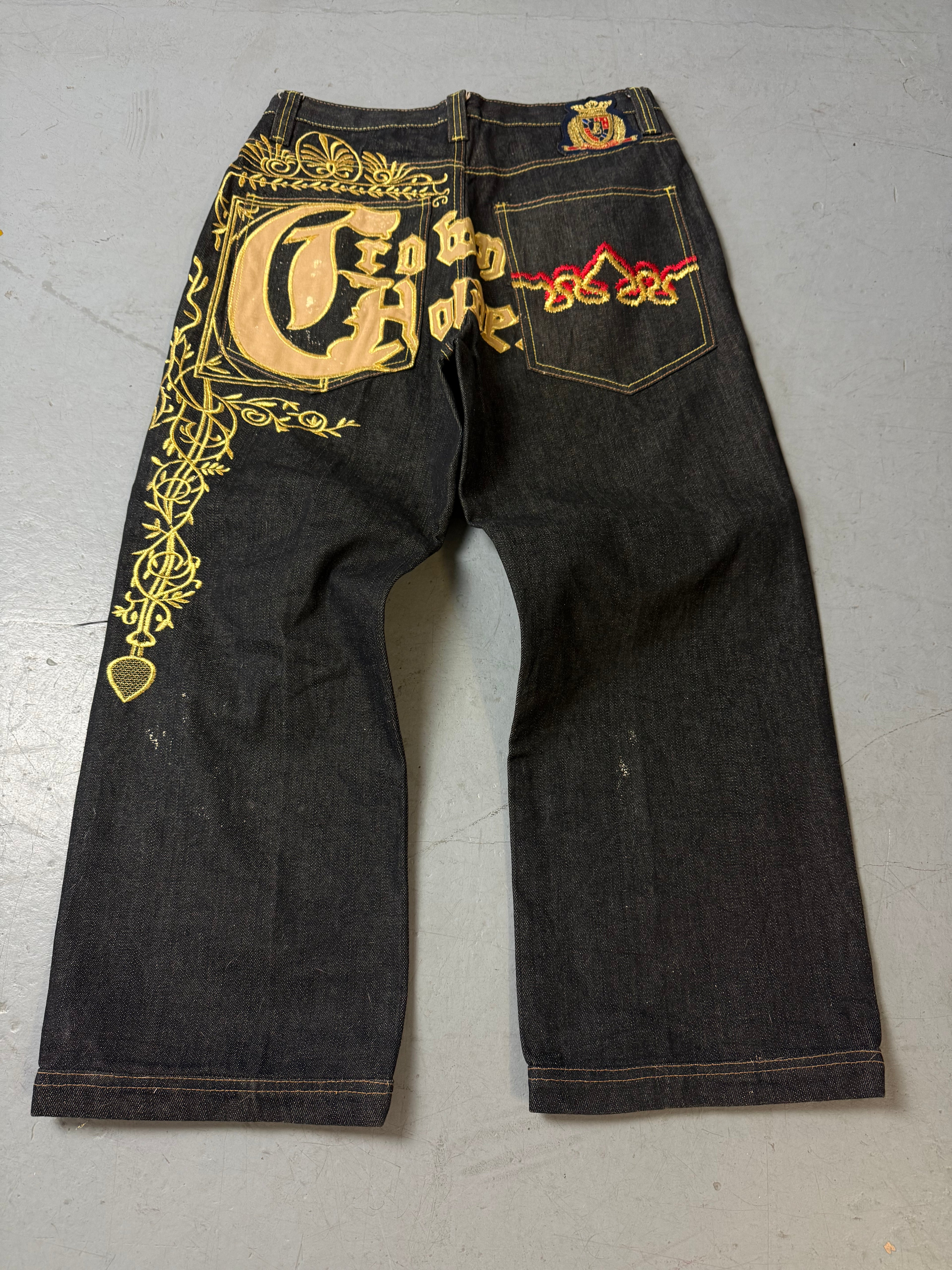 Vintage Crownholder Y2K Baggy Denim für Herren Vintage Designer Second Hand Fashion 