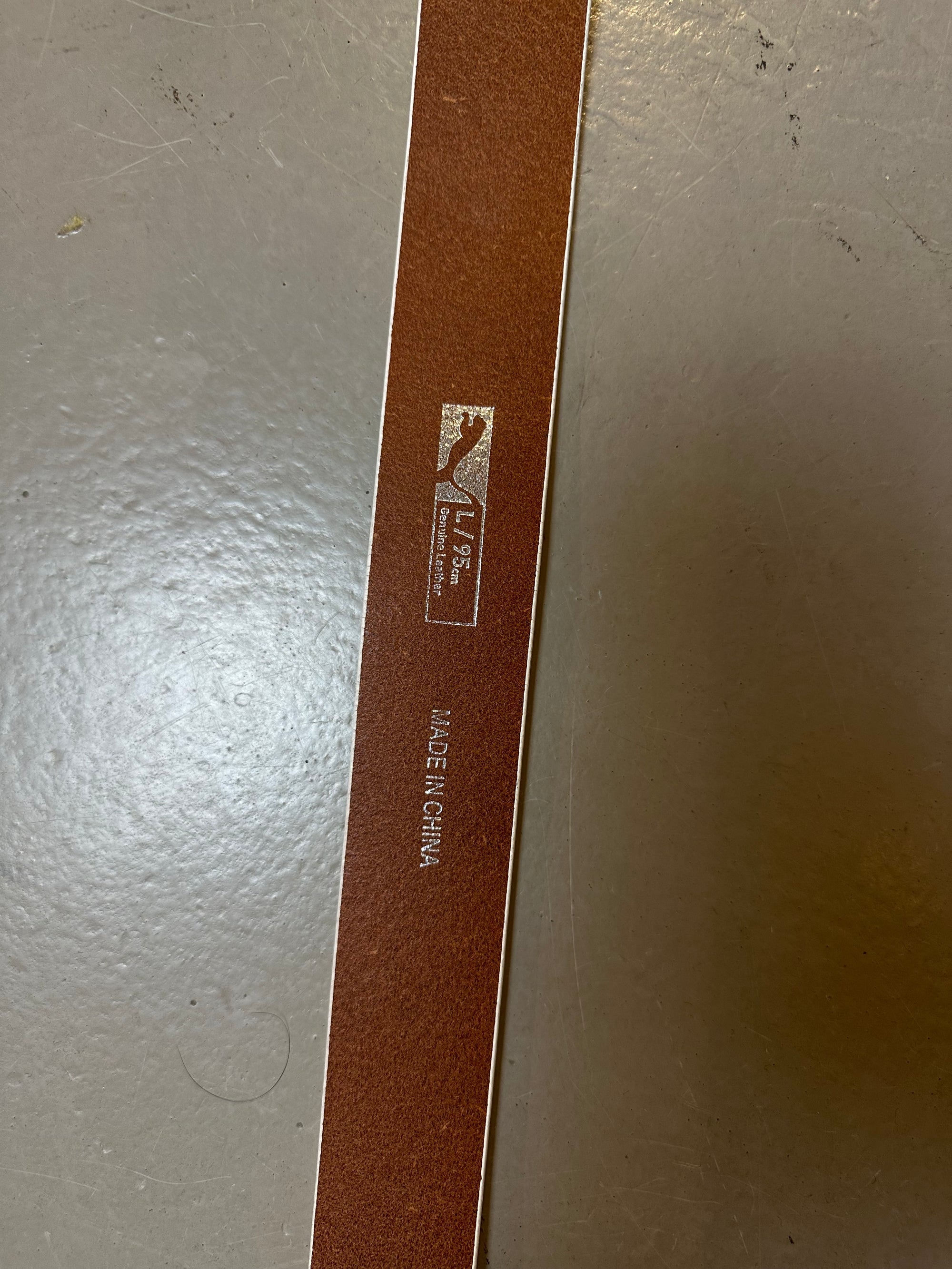 Vintage Puma Glitter Buckle White Leather Belt