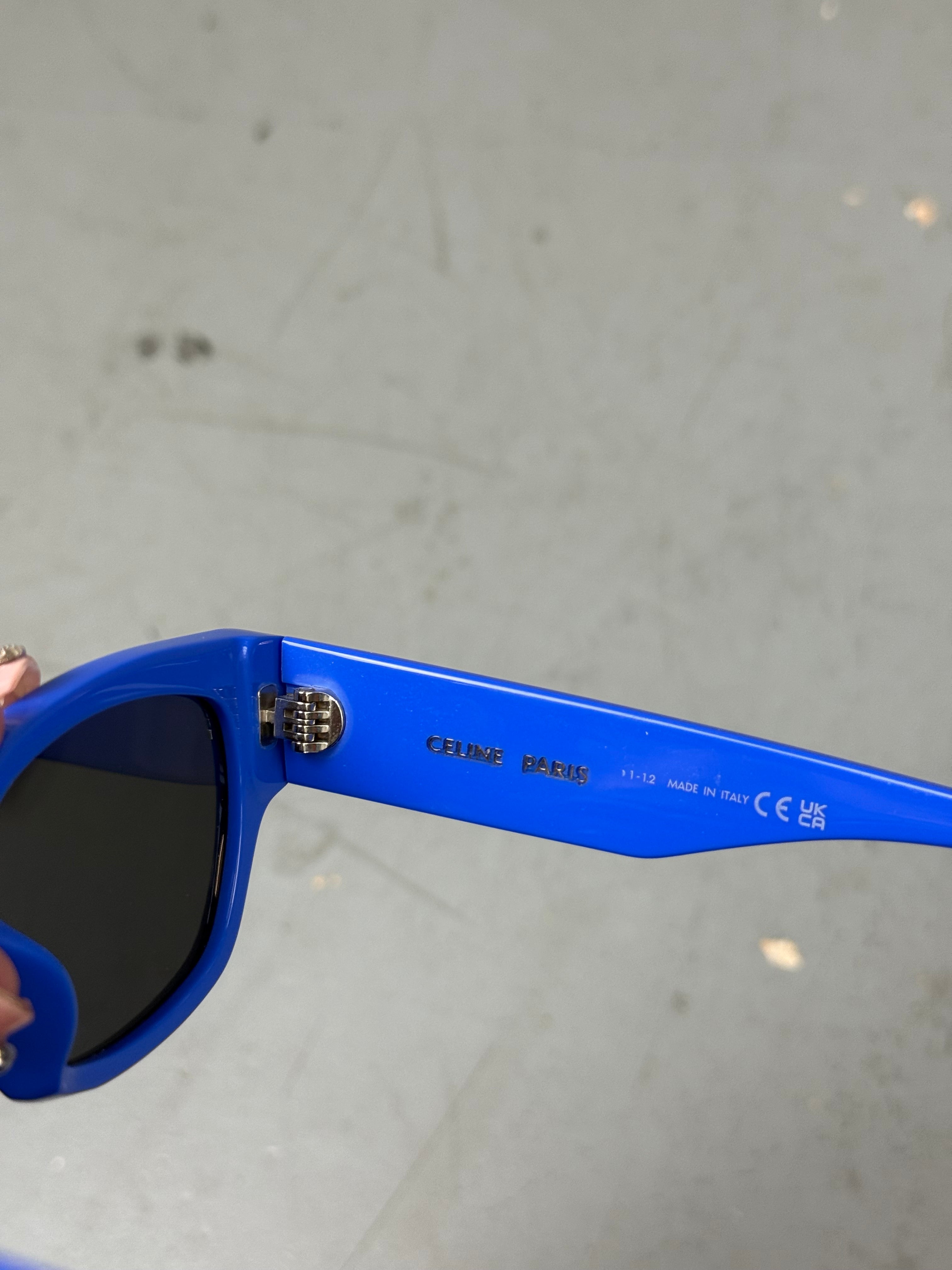 Rechteckige Sonnenbrille von Celine mit blauem Gestell 