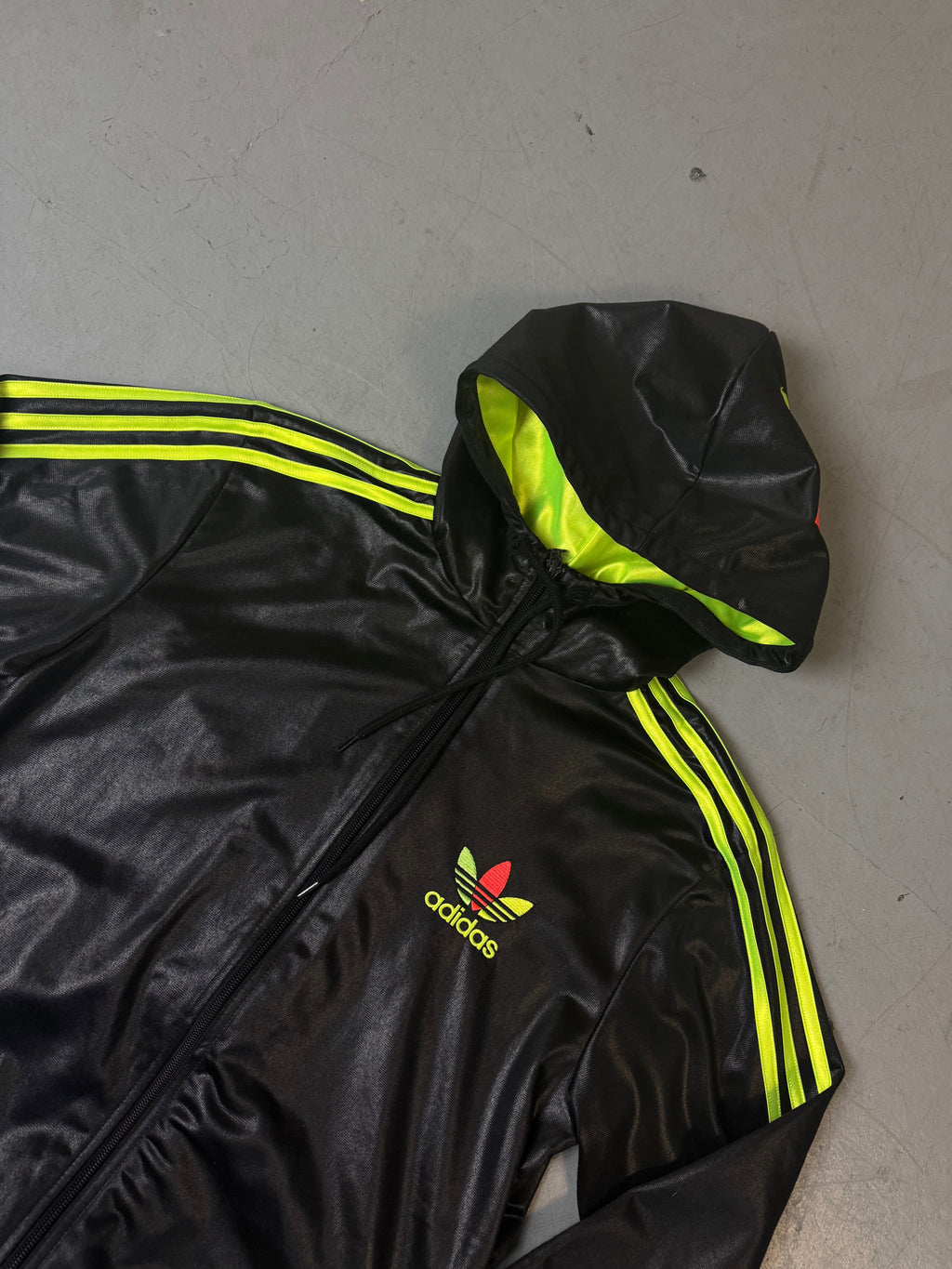 Vintage Adidas Chile62 Black Green and Red Track Jacket S/M