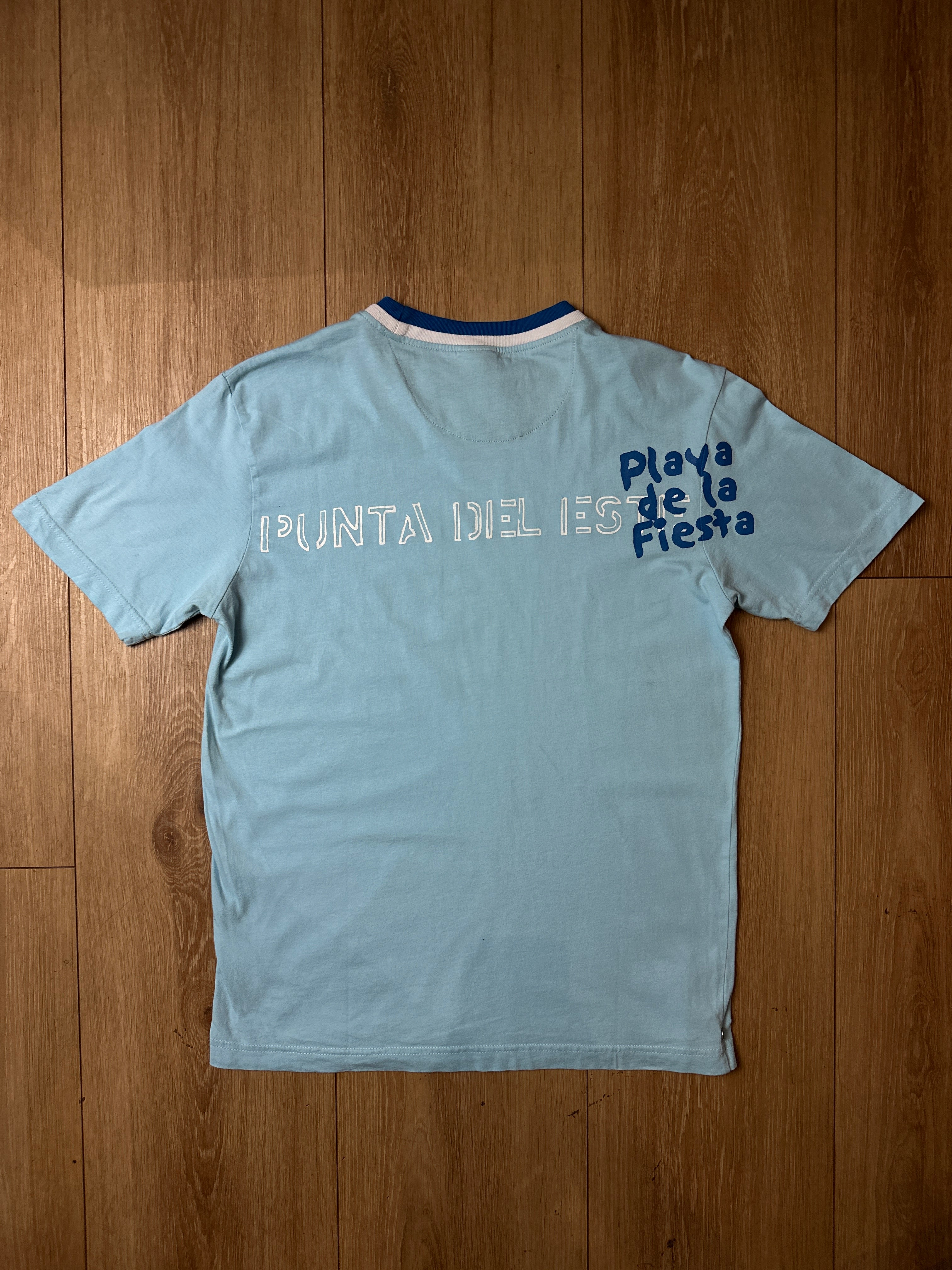 Produktbild von einem Vintage Blue Asics Graphic Tee von hinten