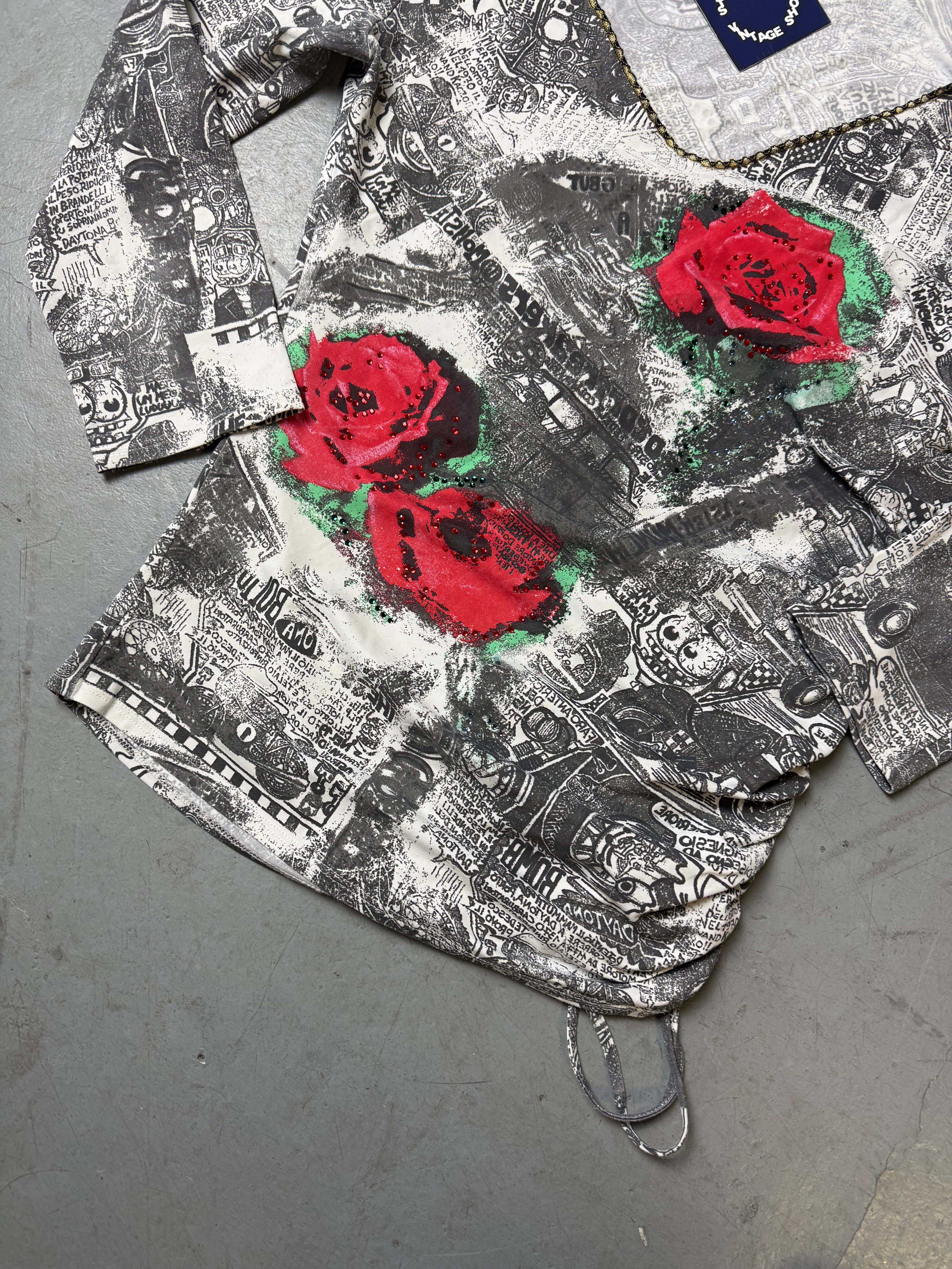 Vintage Blumarine Printed Half Sleeve Top M