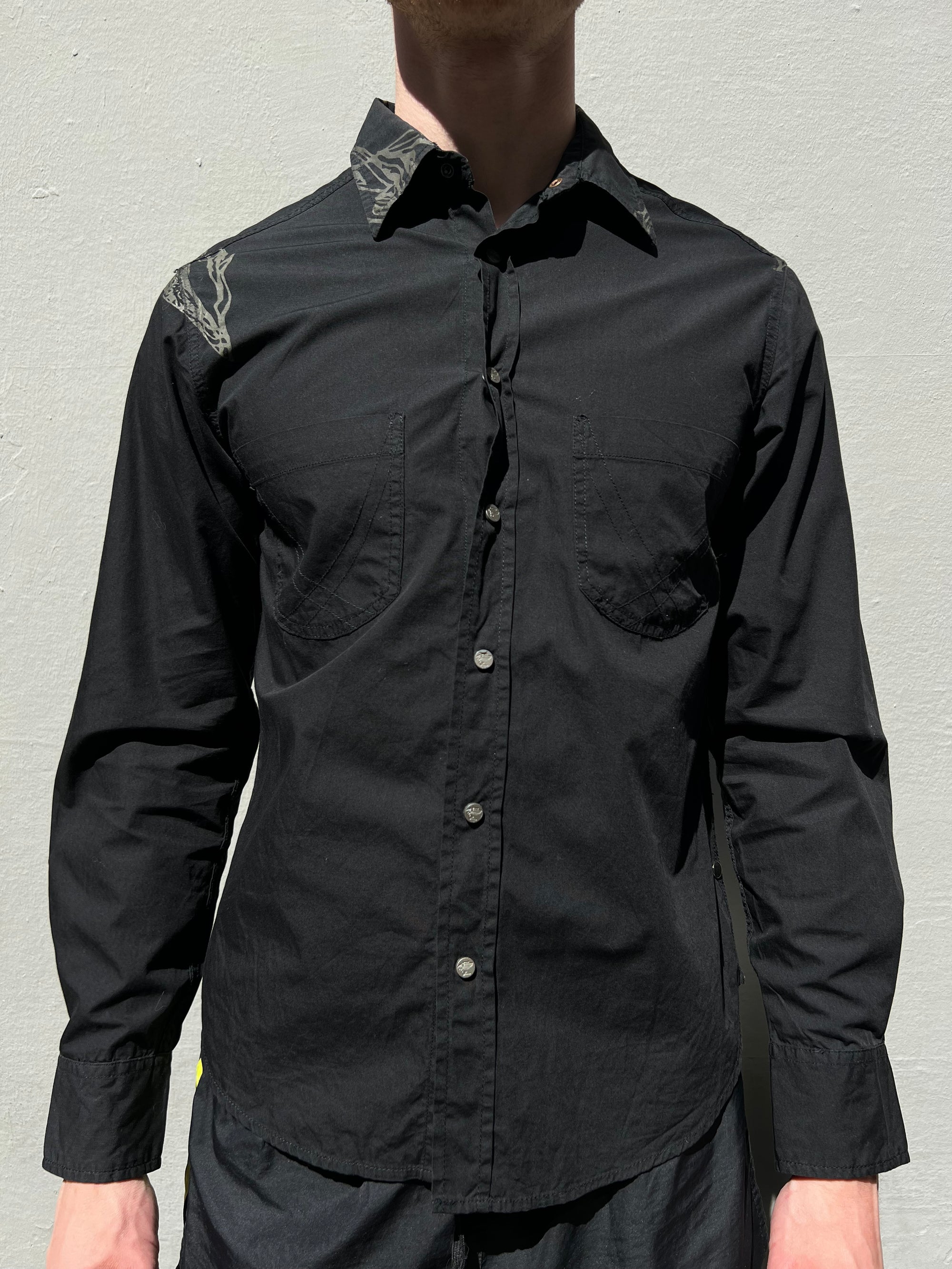 Vintage Black Versace Printed Button Up Shirt M/L