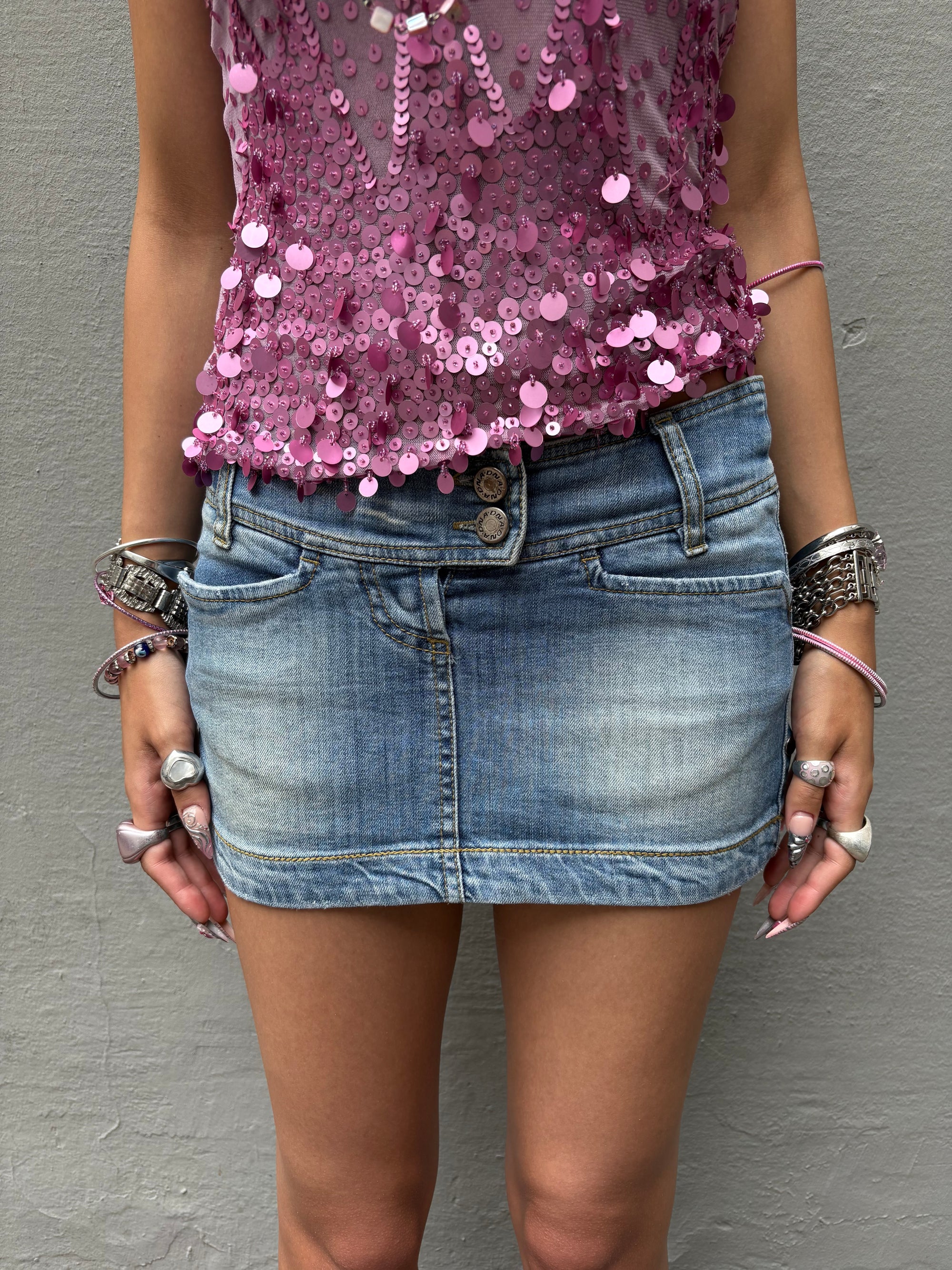 Vintage Denim Mini Skirt S