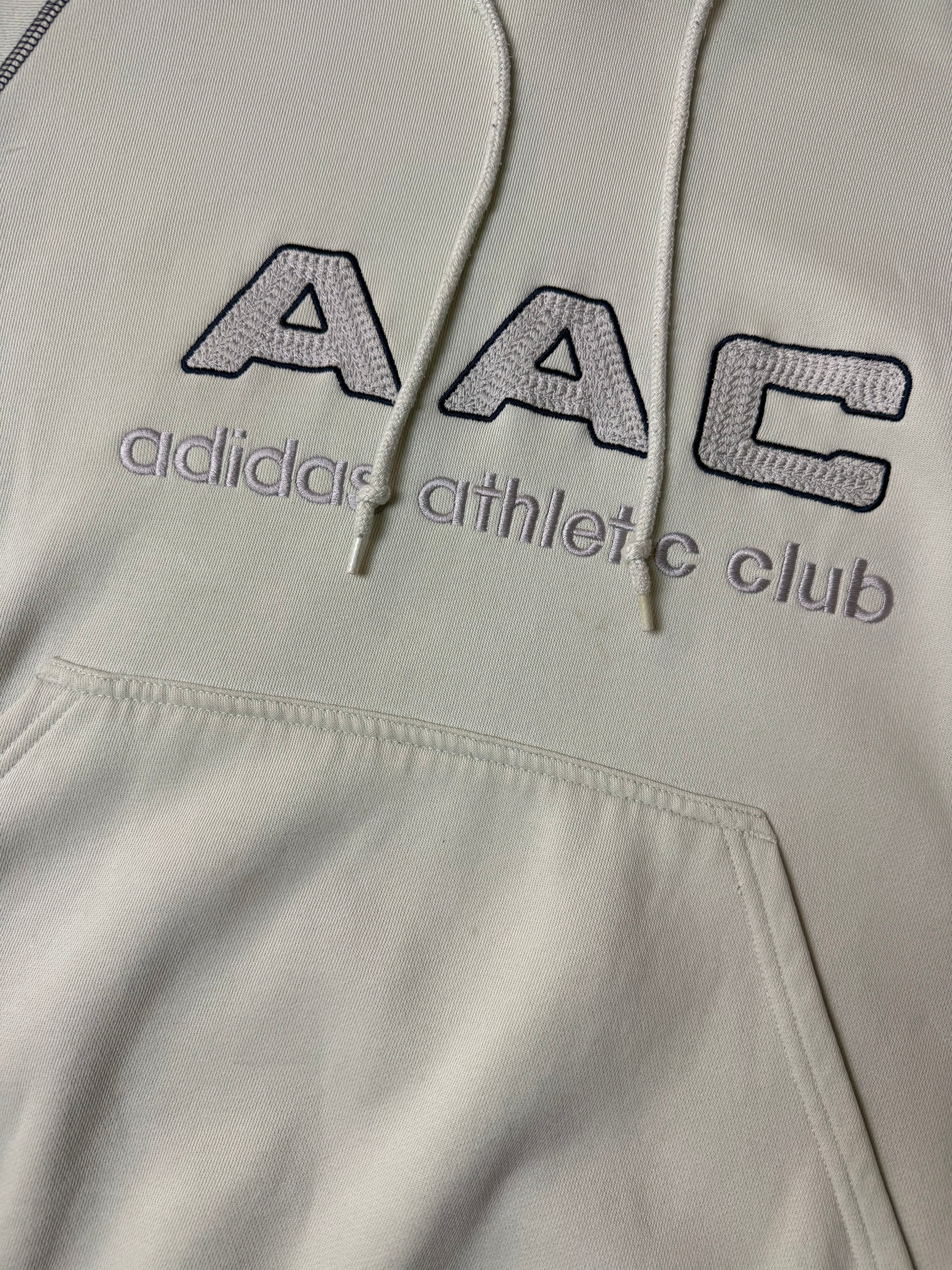 Detailbild von Vintage Adidas AAC Cream Hoodie von vorne