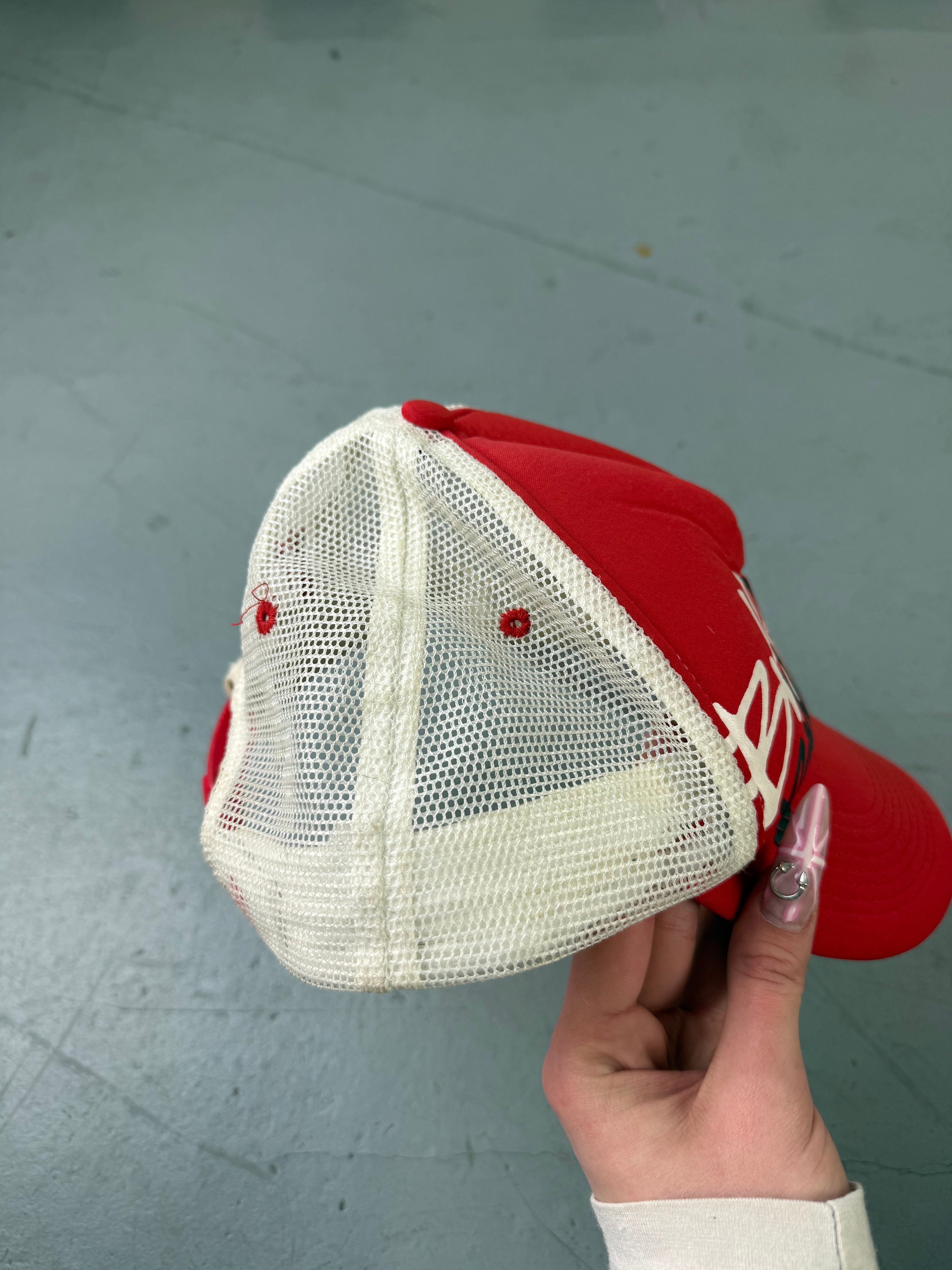 Vintage Rot Weiße Billabong Cap Unisex Y2K Fashion 