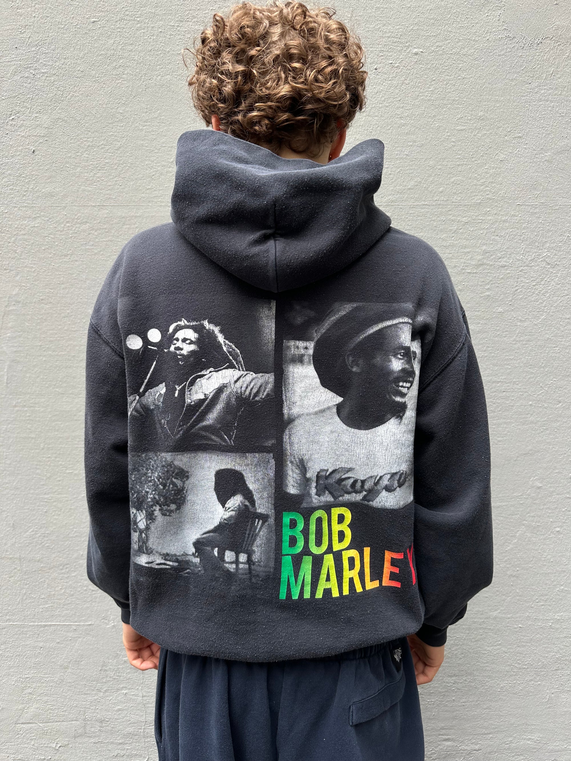 Vintage Black Washed Bob Marley Hoodie S/M