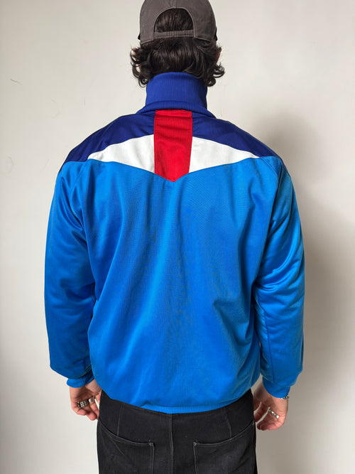 Tragebild von Vintage Adidas Multicolor 80s Style Track Jacket L von vorne