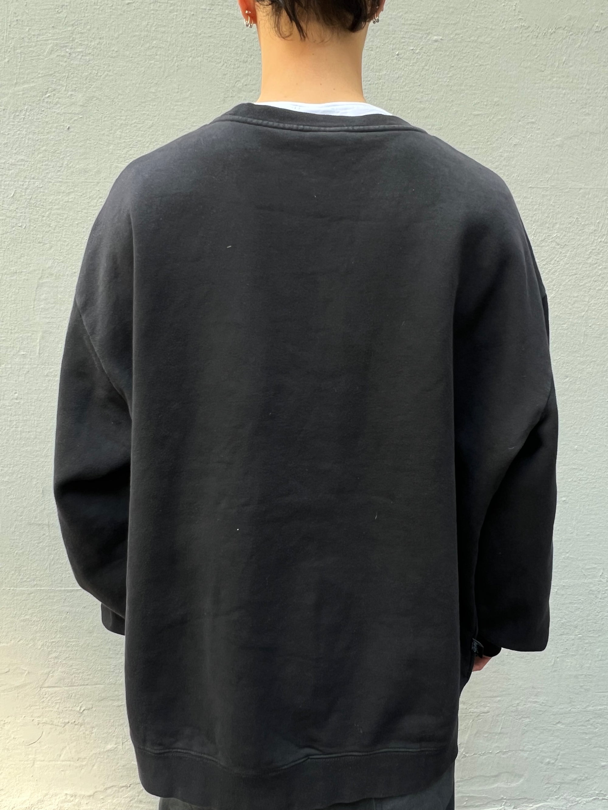 Vintage Black Stüssy Sweater With Cubes Print XXL