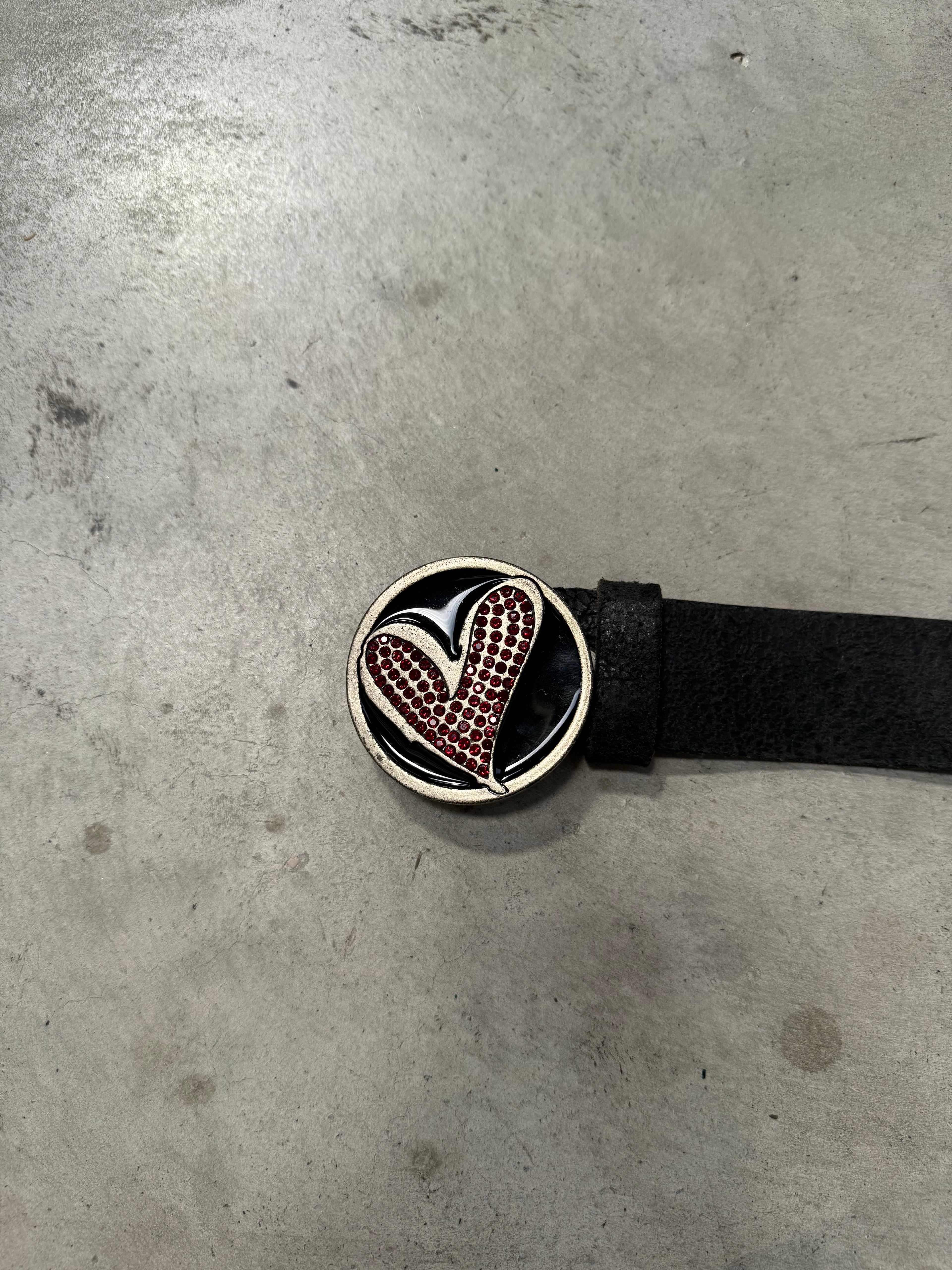 Vintage Sweet Years Black Leather Belt with Studs. Y2K Second Hand Fashion