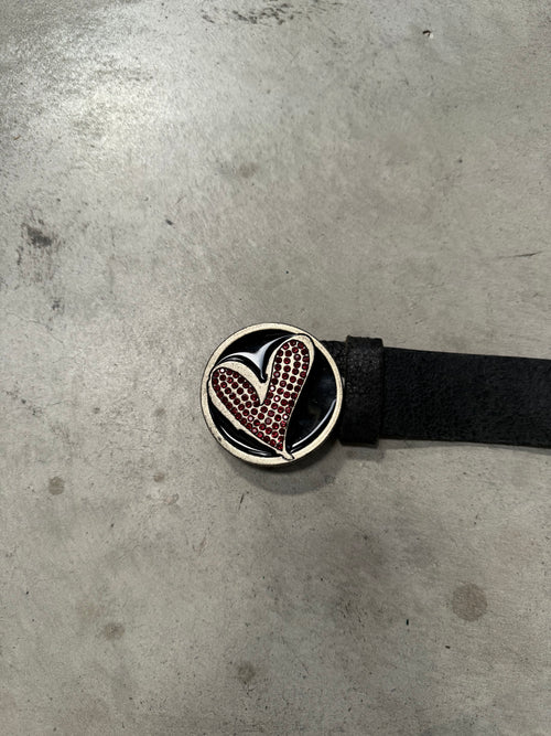 Vintage Sweet Years Black Leather Belt with Studs. Y2K Second Hand Fashion