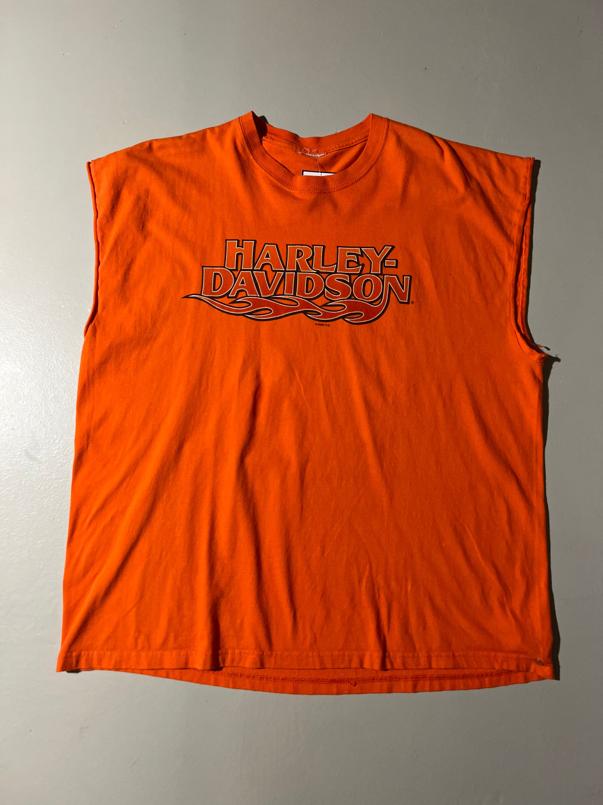 Vintage Harley Davidson Orange Tanktop XL/XXL