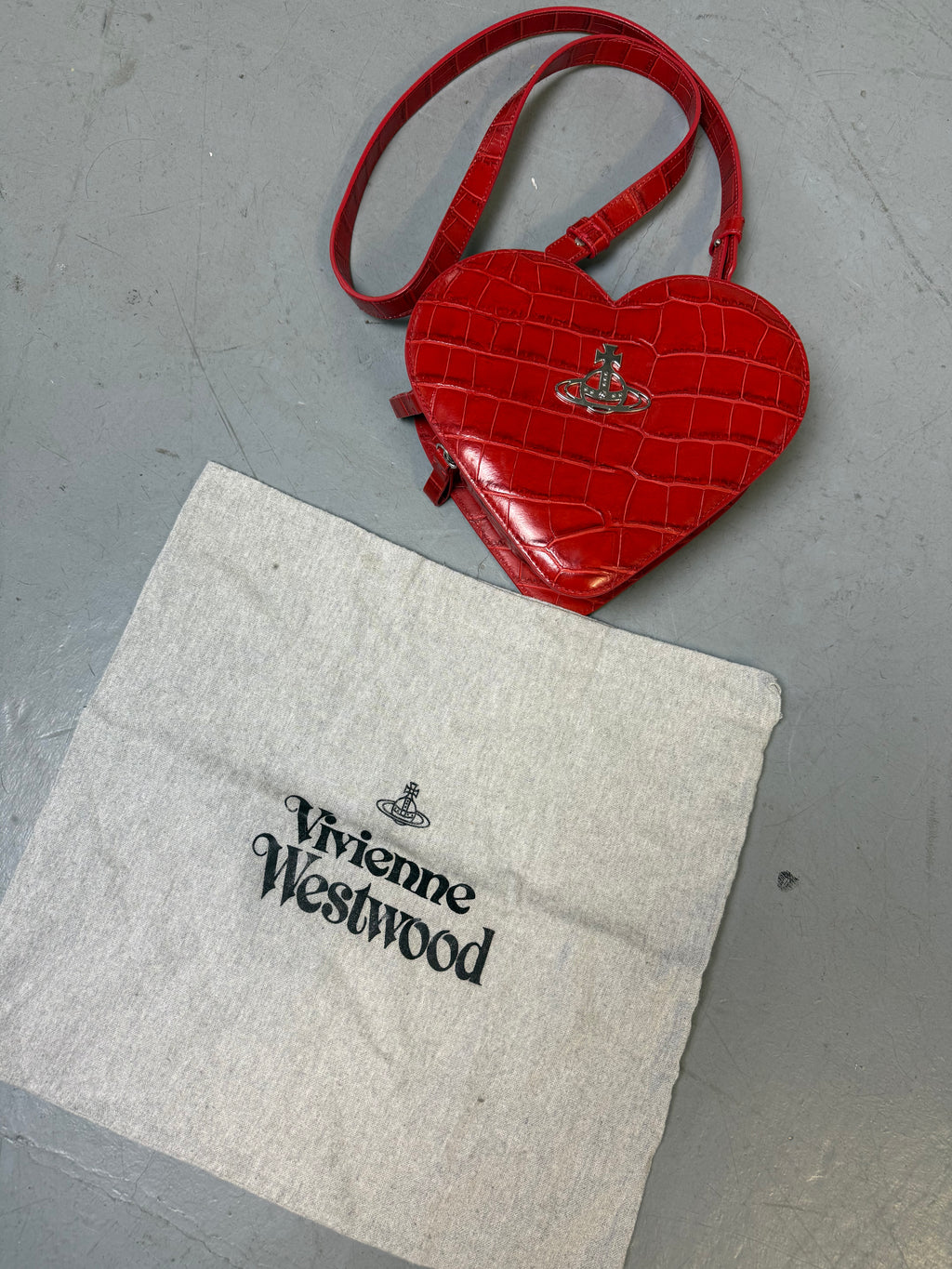 Vivienne Westwood Red Ella Heart Crossbody Bag