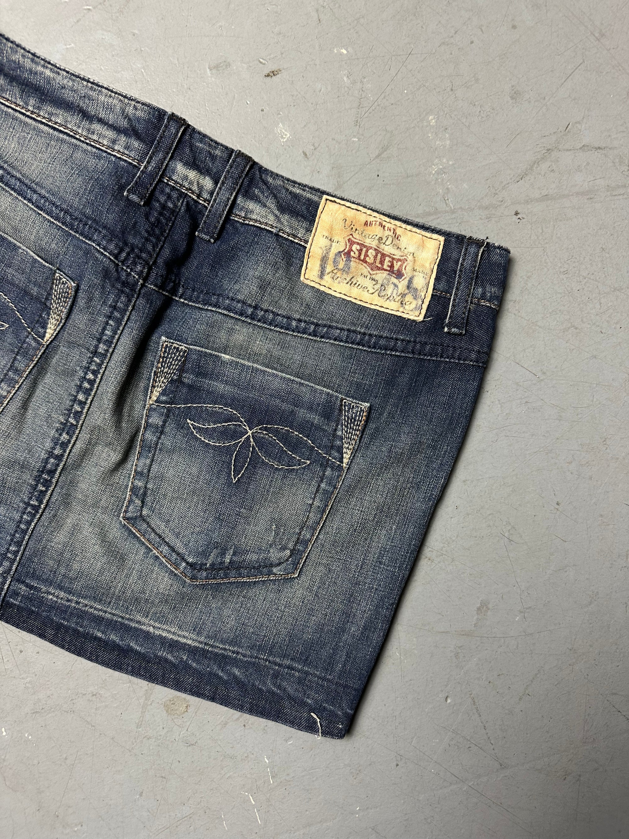 Vintage Sisley Denim Mini Skirt S/M