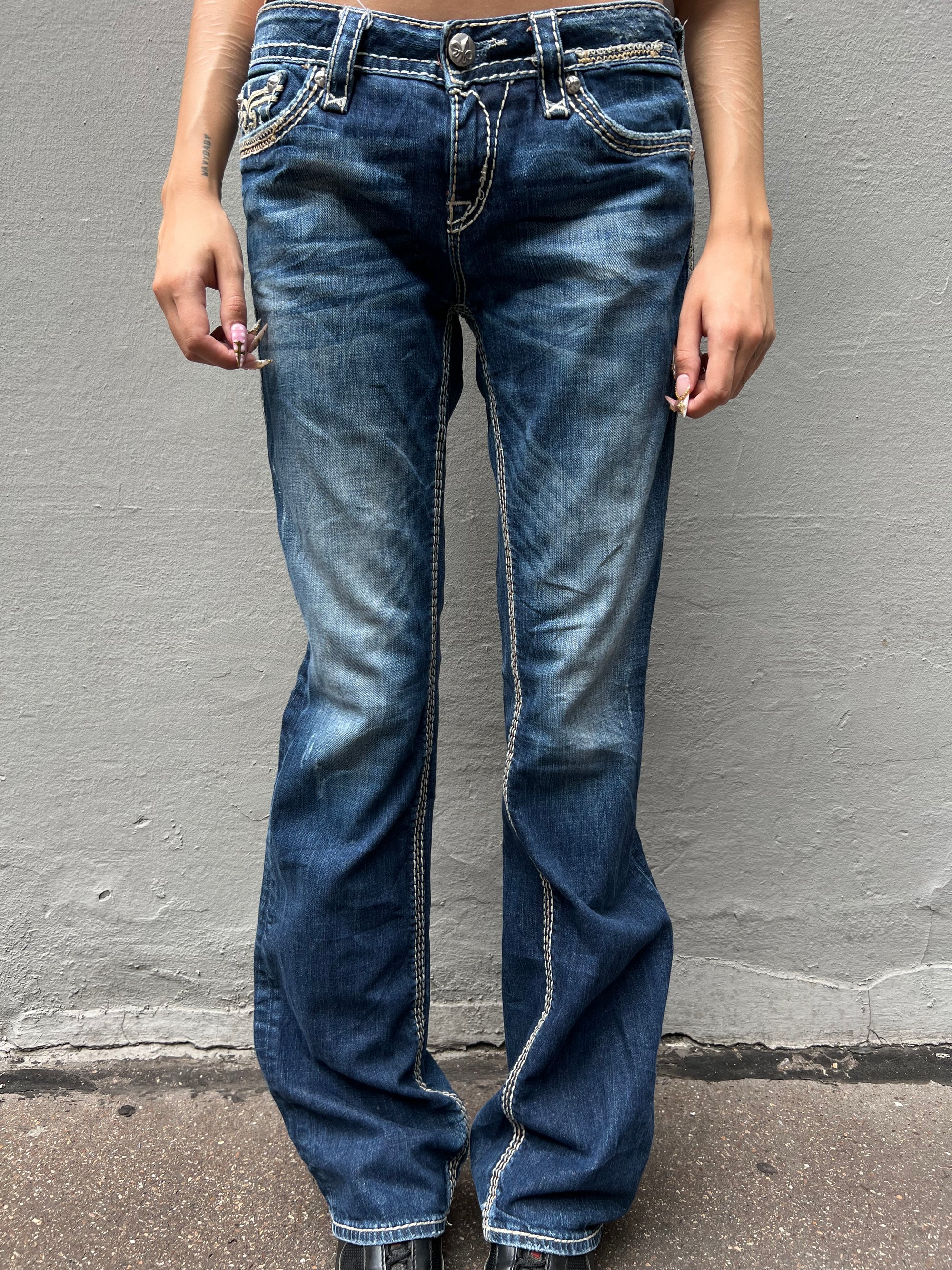 Vintage Rock Revival Dark Blue Denim S/M