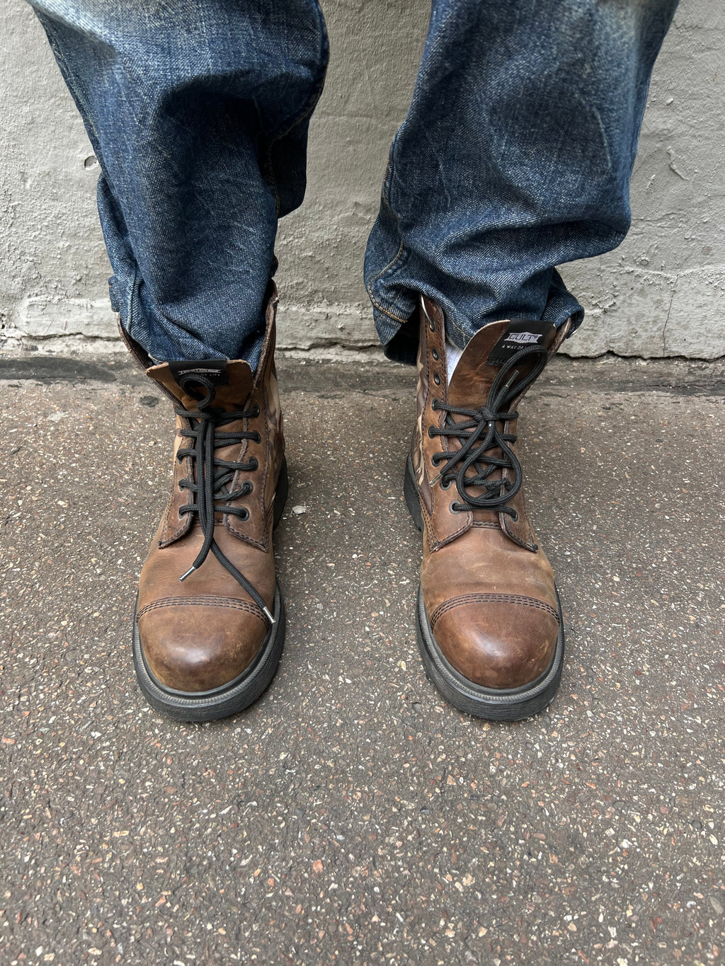Vintage Brown Camouflage Military Boot 42