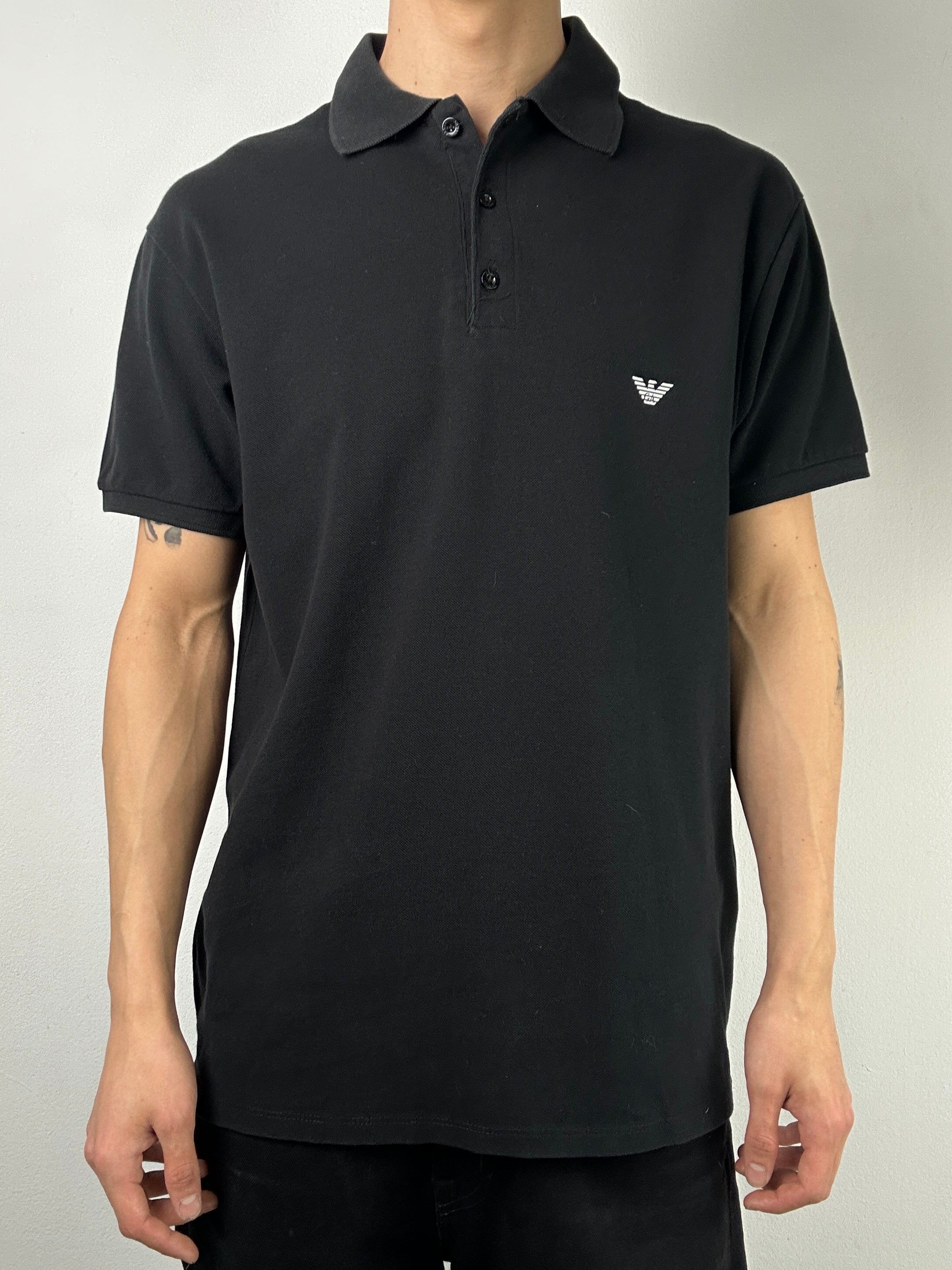 Vintage Armani Jeans Black Polo Jeans für Herren. Y2K Second Hand 2000s Fashion