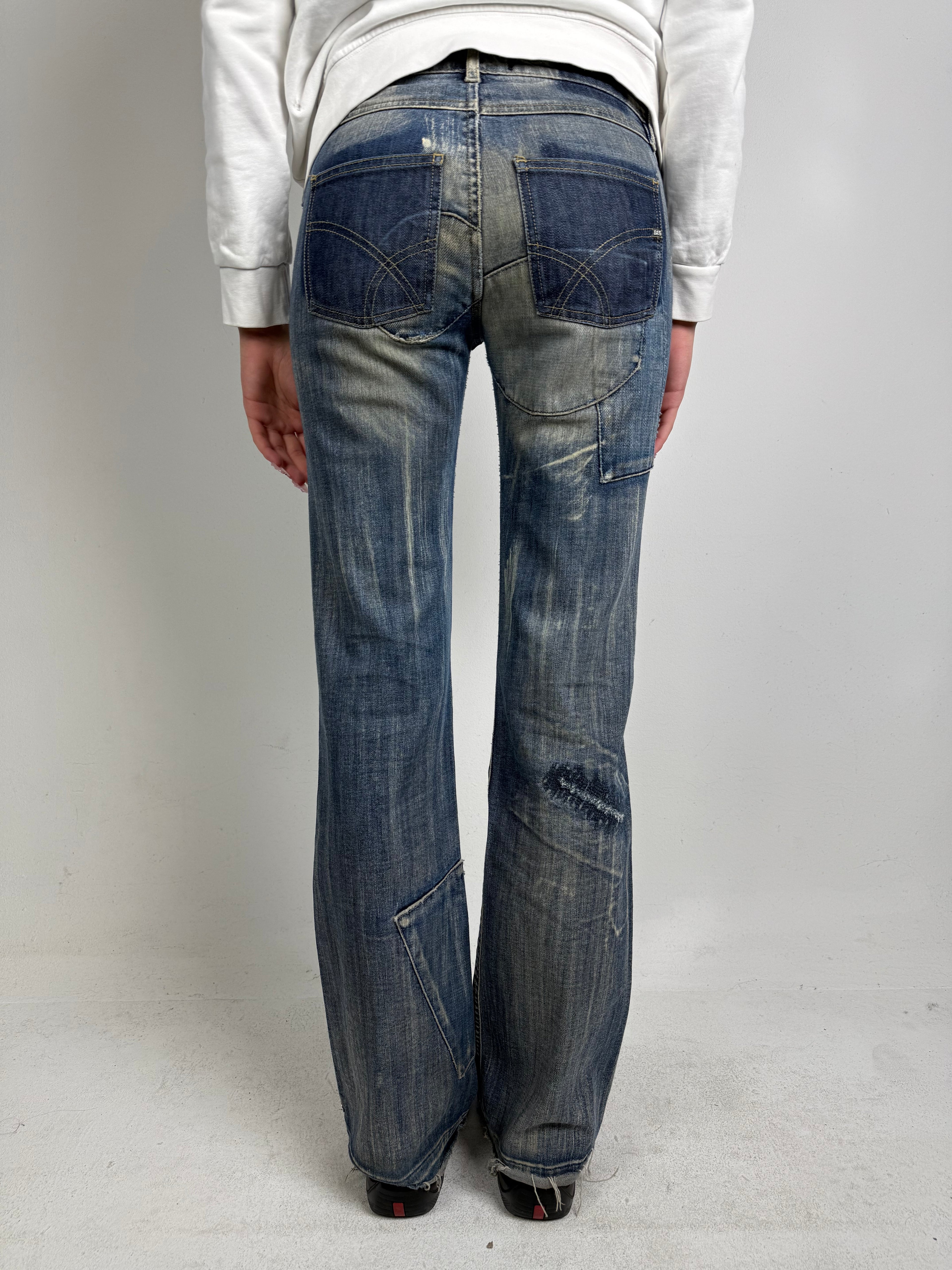 Vintage GAS Blue Washed Bootcut Jeans S