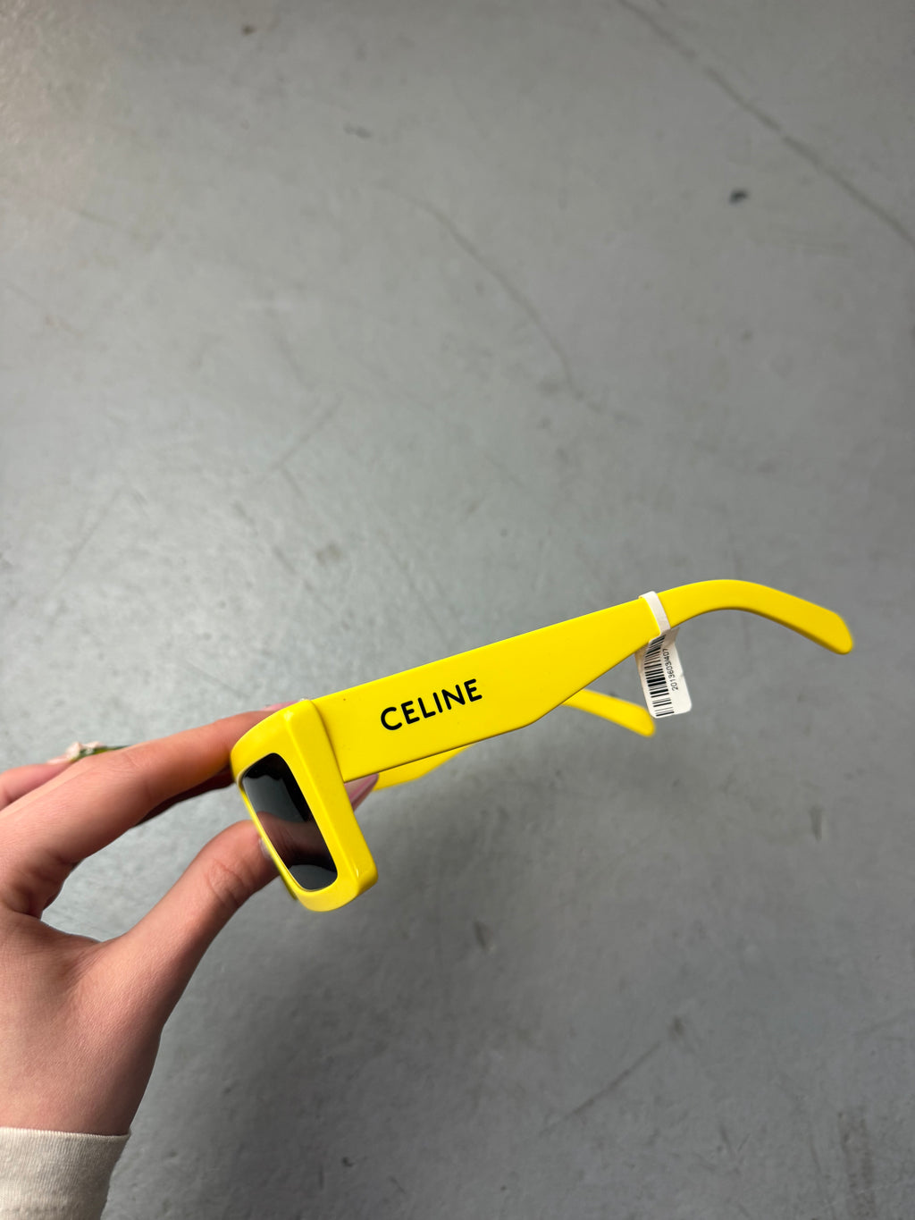 Celine Yellow Rectangle Sunglasses. Unisex. Y2K 2000s Fashion.