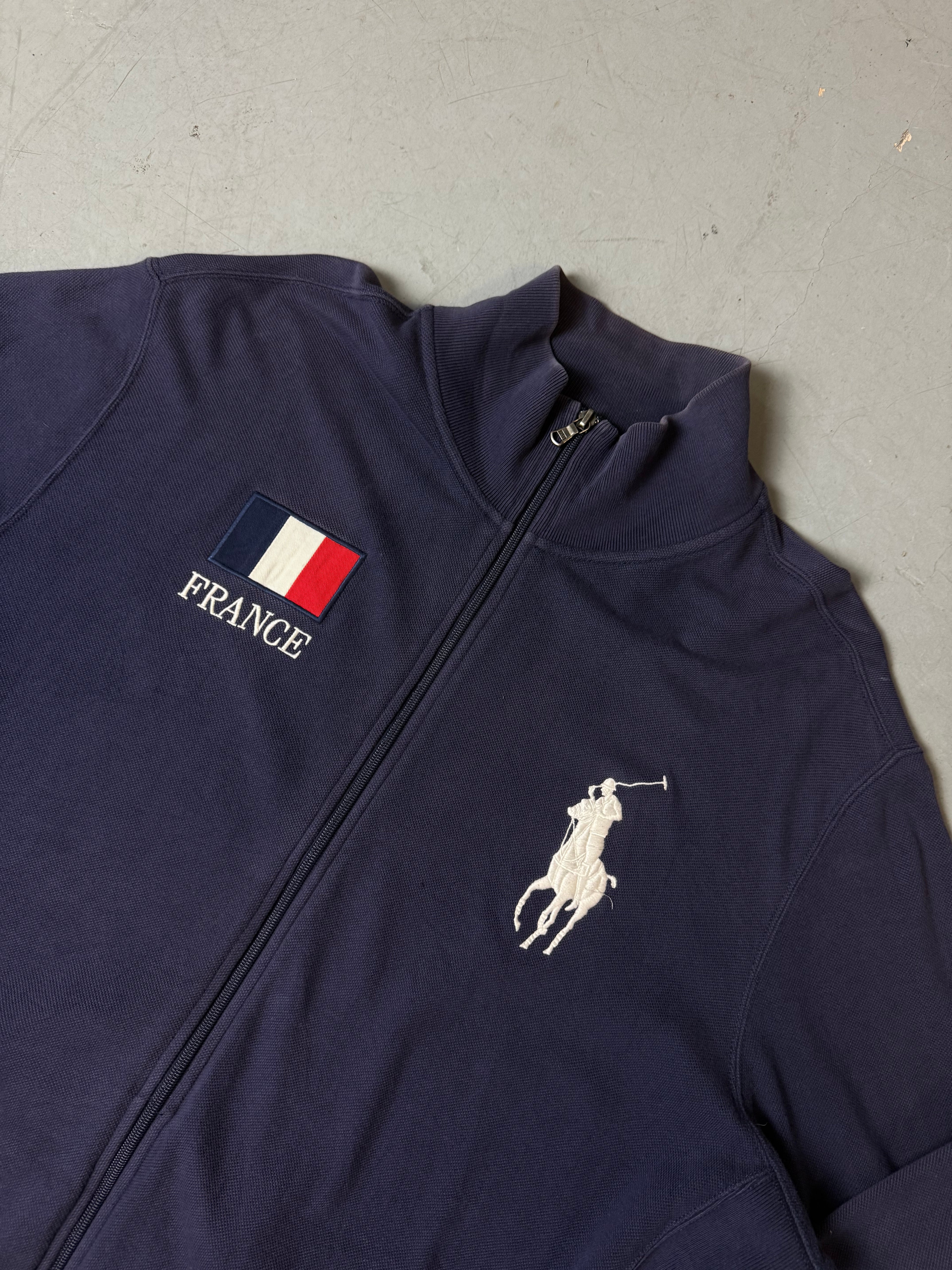 Vintage Polo Ralph Lauren Blue France Zip Jacket XXL