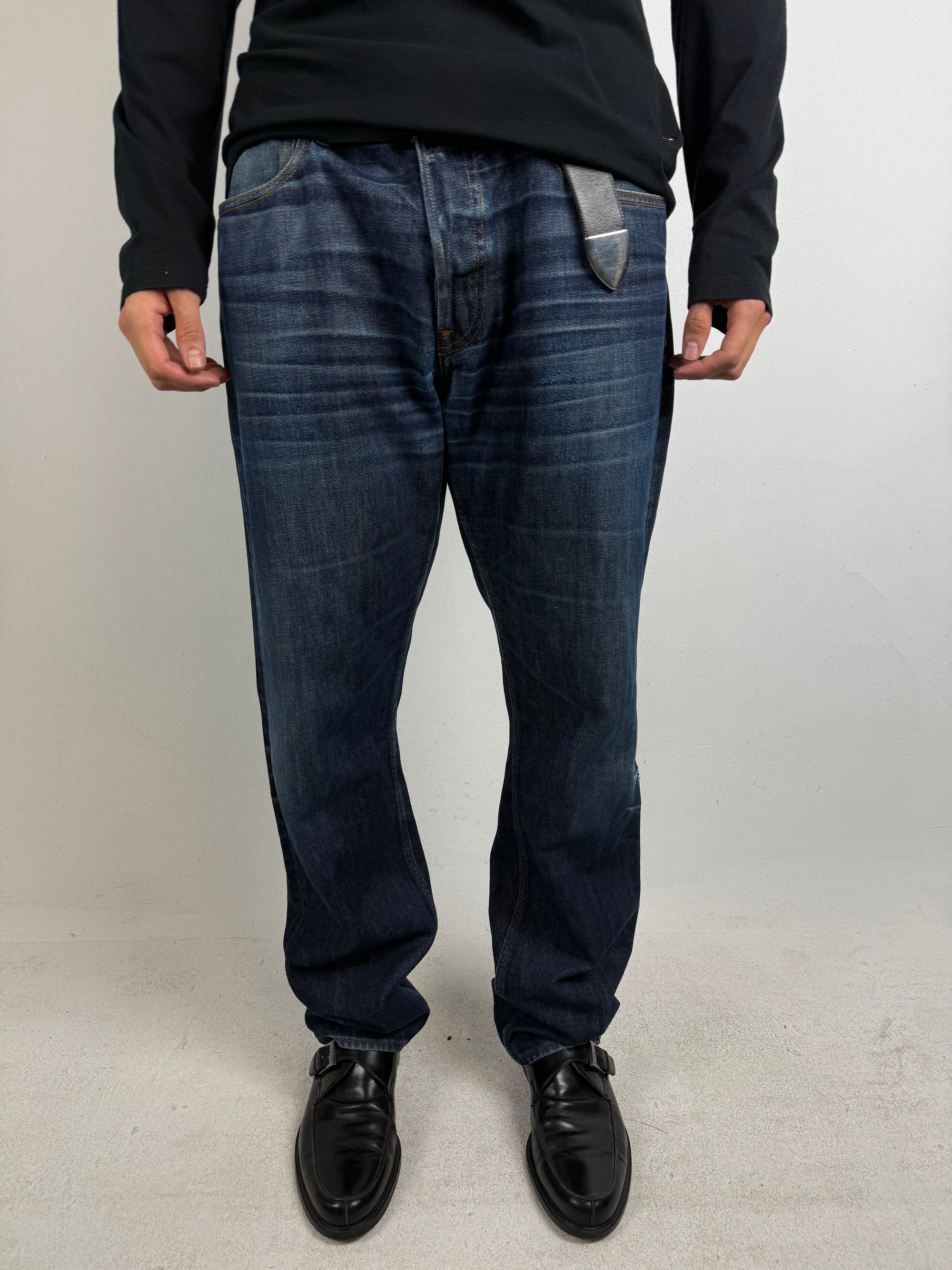 Tragebild von Vintage Stone Island Dark Blue Denim L von vorne