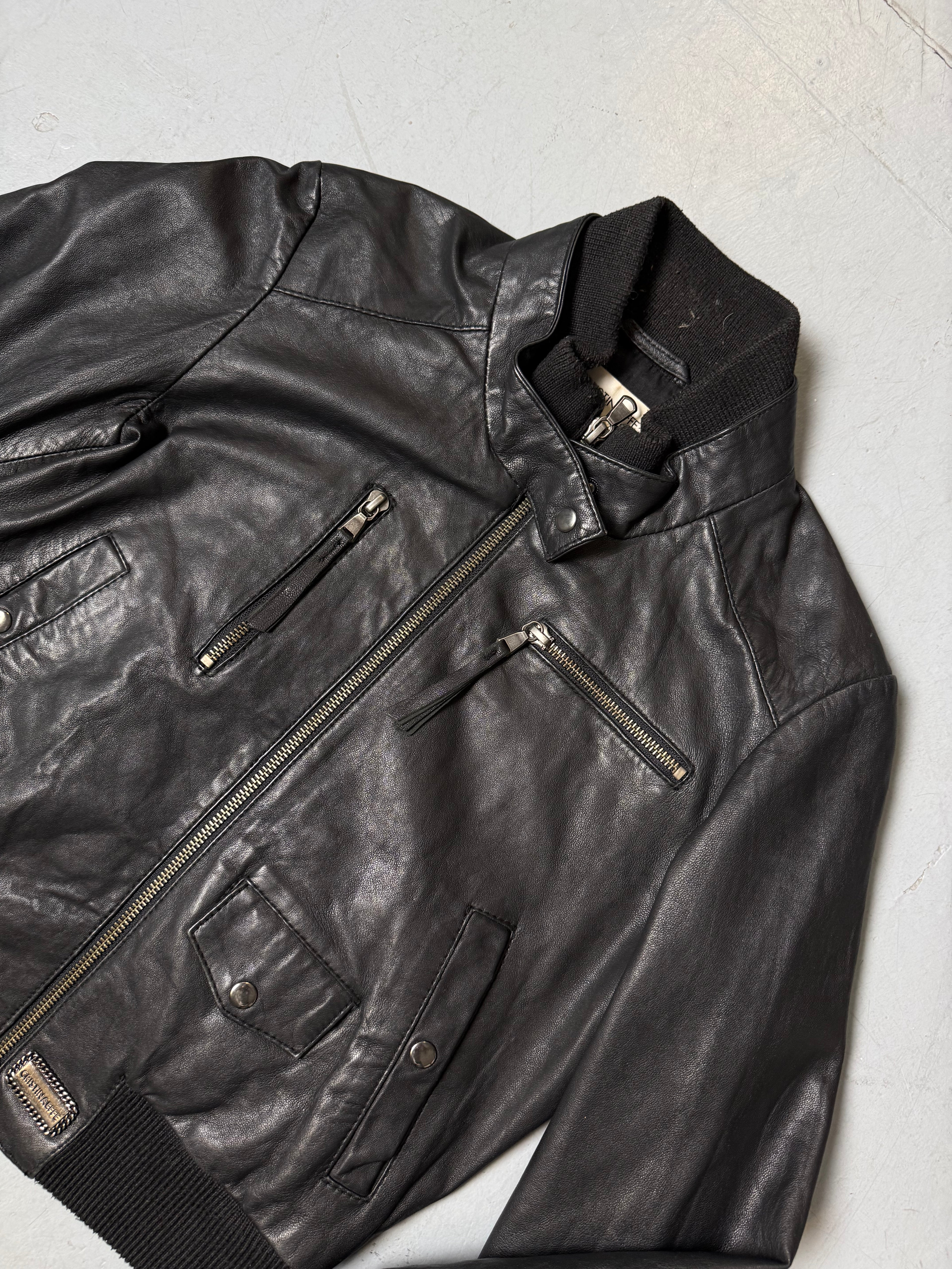 Vintage Cristina Effe Black Leather Jacket S