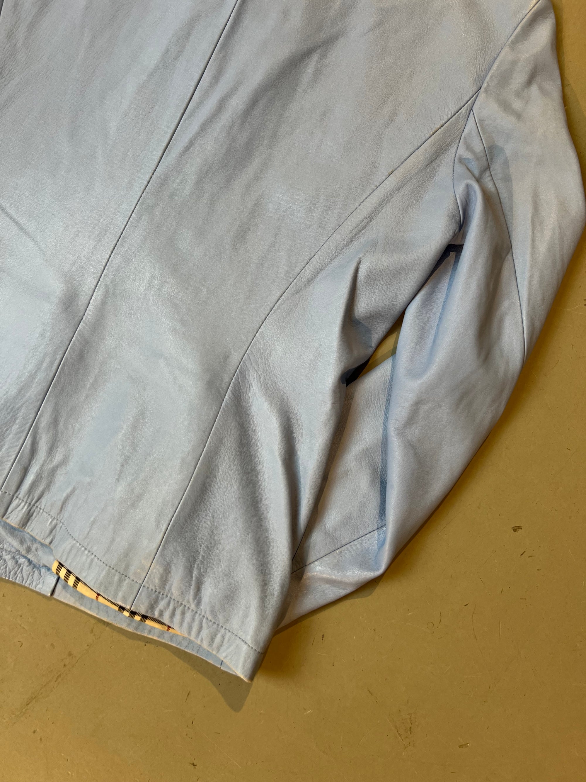 Vintage Babyblue Burberry Leather Jacket XS/S