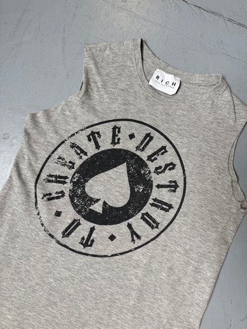 Vintage Richmond Grey Printed Tank Top M/L