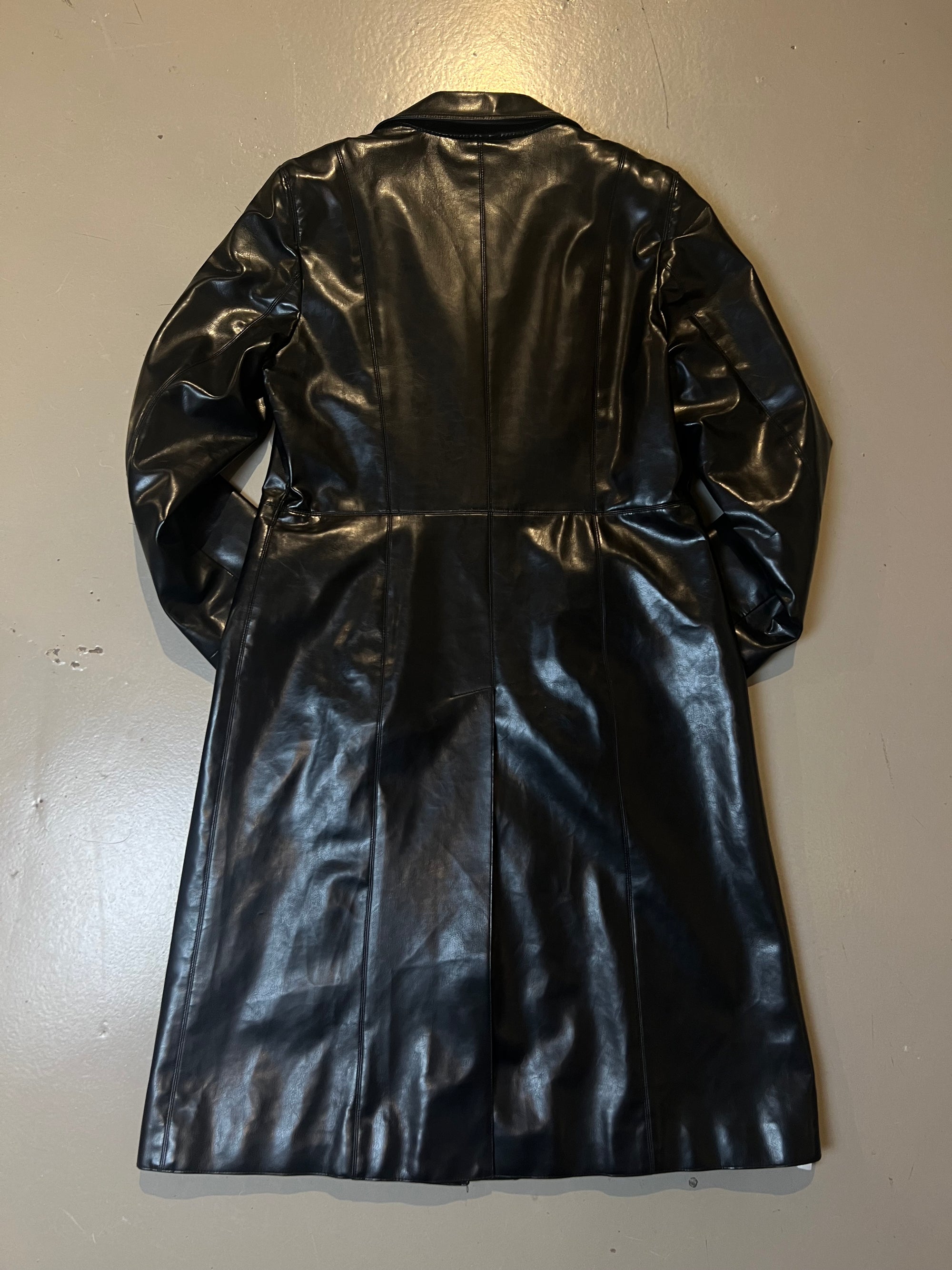 Vintage Black Leather Coat S/M