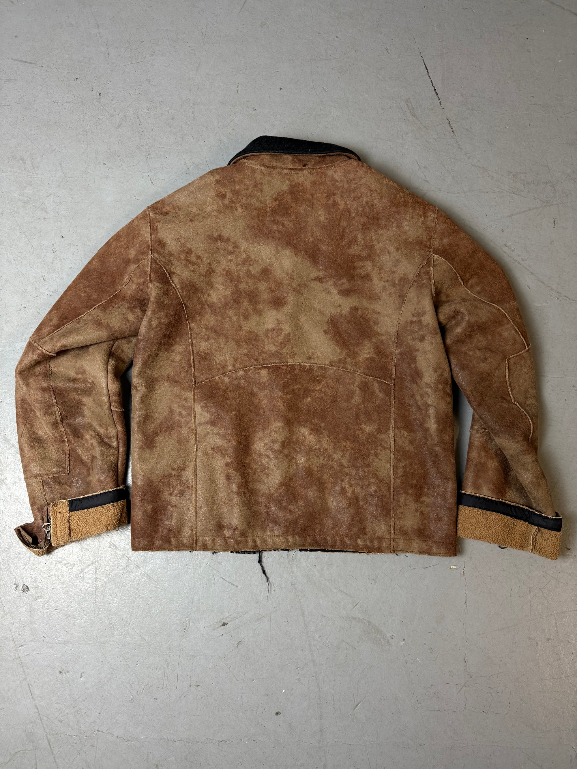Vintage Armani Jeans Brown Faux Sherling Jacket M/L