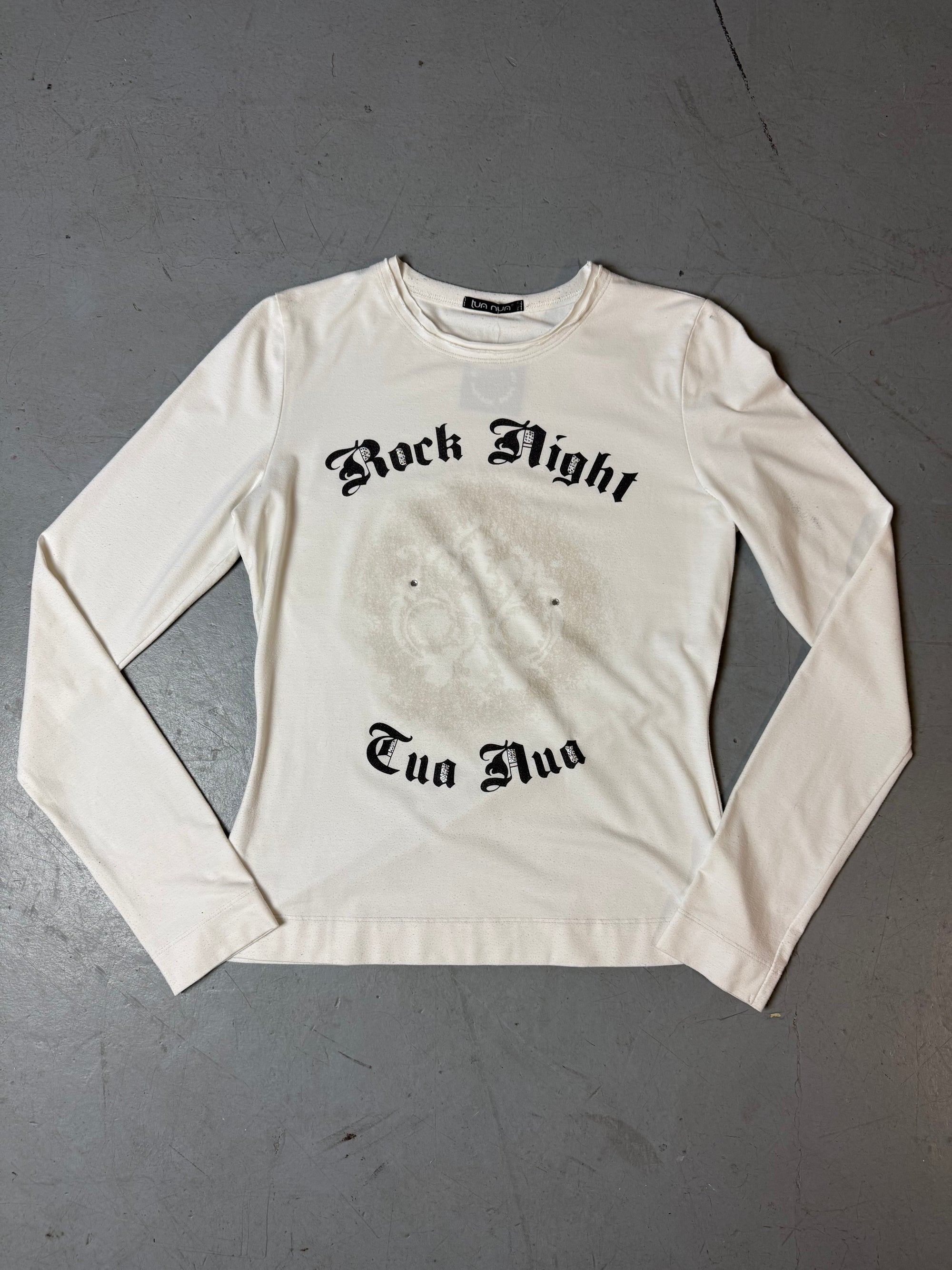 Produktbild von Vintage White Printed Longsleeve von vorne