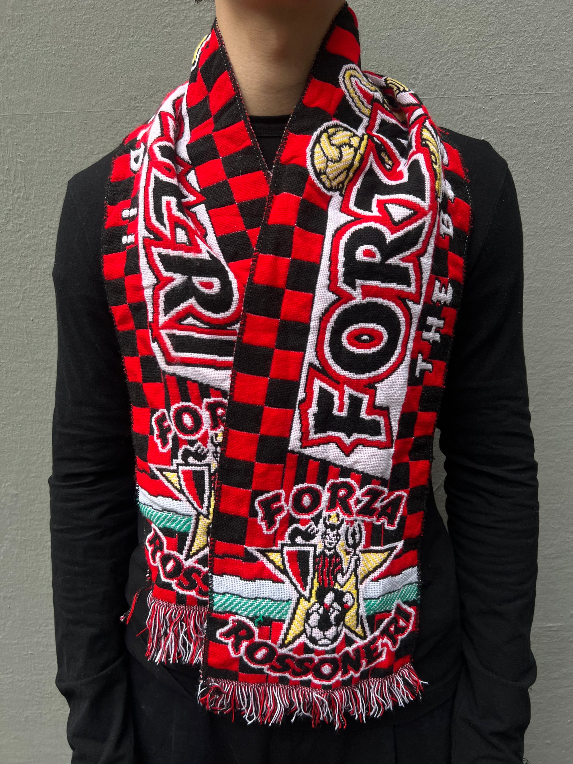 Vintage Forza Rossoneri Soccer Scarf