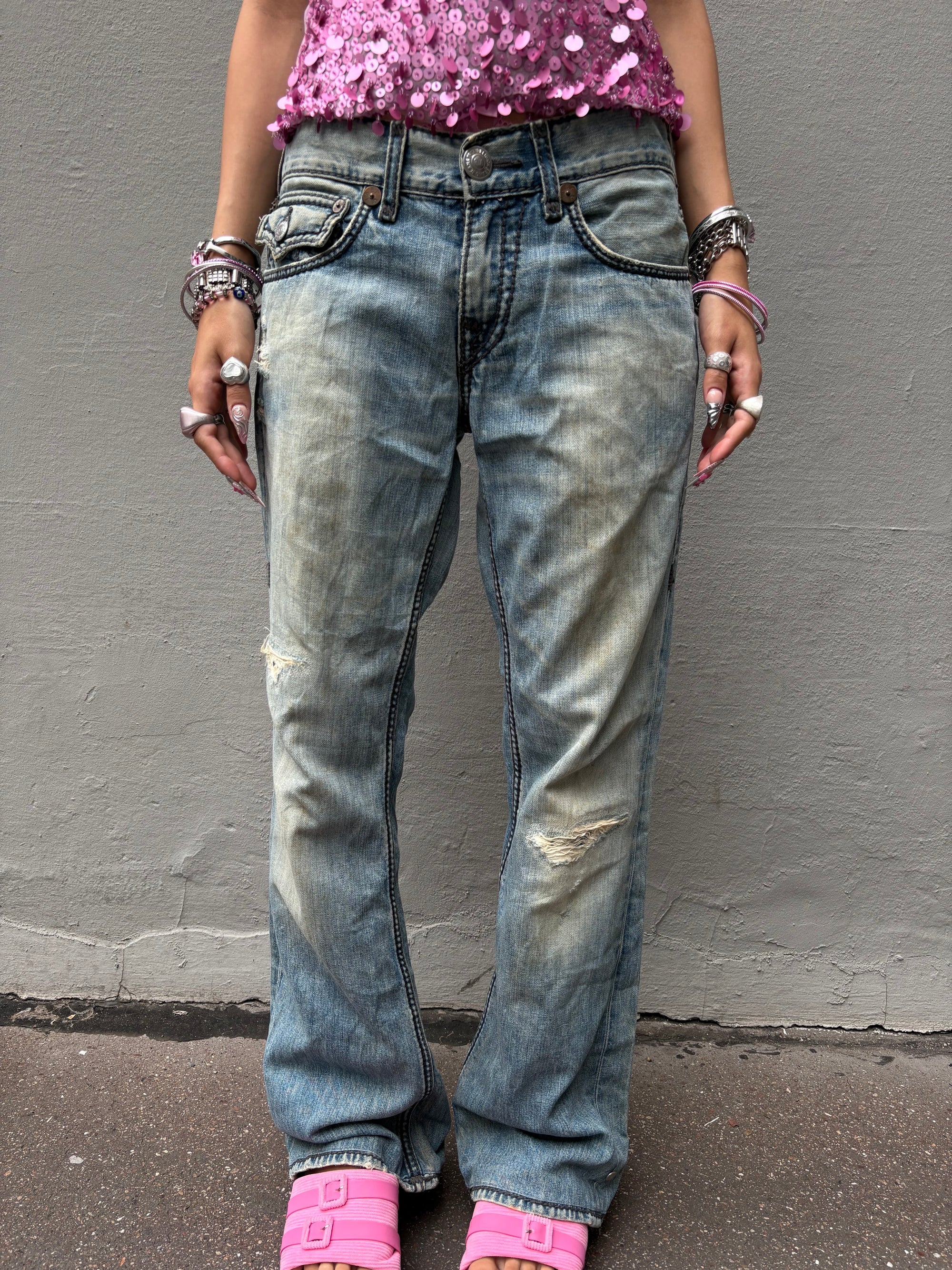Vintage True Religion Blue Washed out Denim S/M