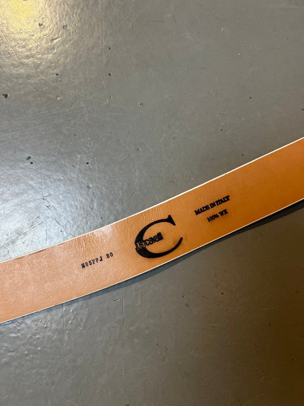 Vintage JustCavalli White Belt with Gold Buckle