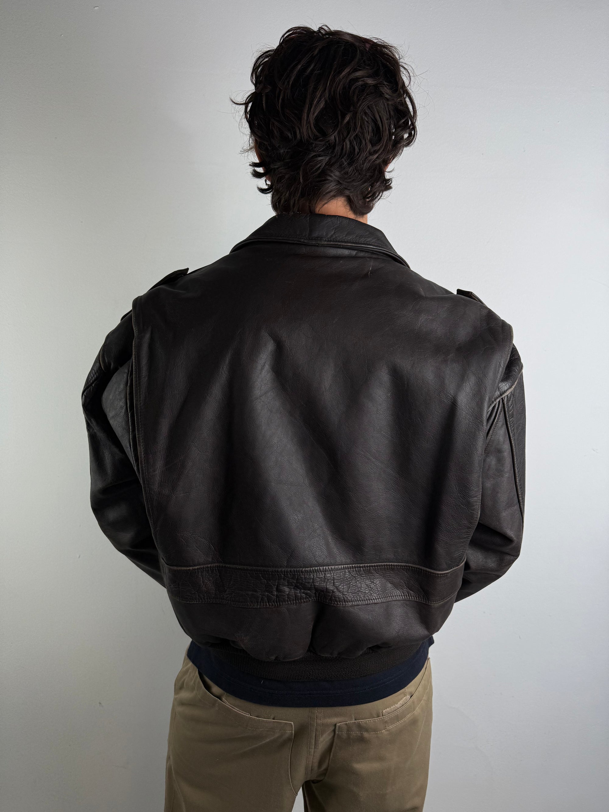 Vintage Schott Brown Heavy Leather Jacket L