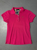 Vintage Burberry Pink Polo Shirt for girls. Y2K Second Hand 2000s Fashion 
