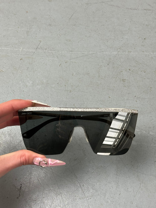Jimmy Choo Black Glitter Sunglasses. Secondhand 2000s Fashion