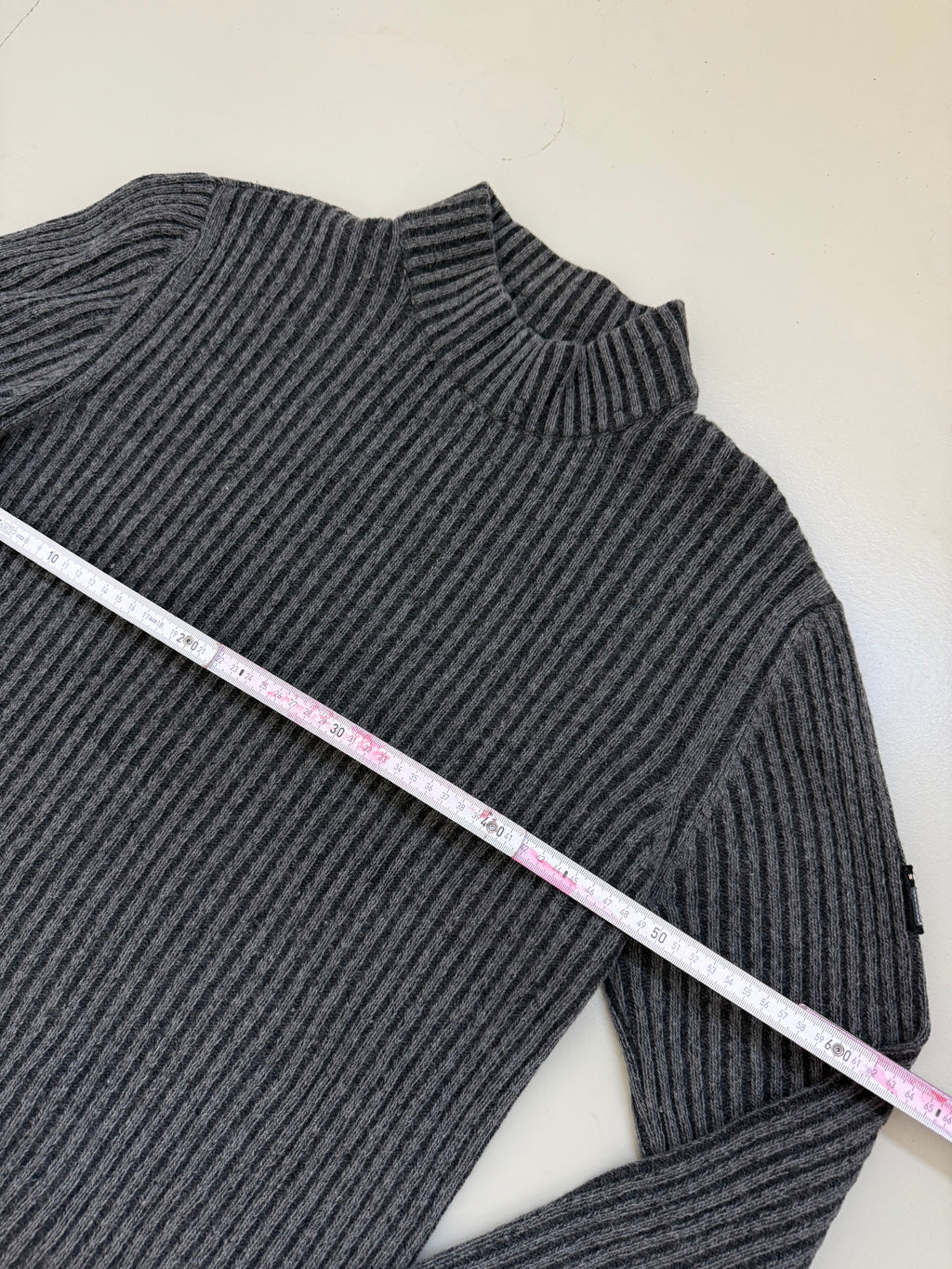 Vintage Energie Grey Wool Knit Sweater L/XL