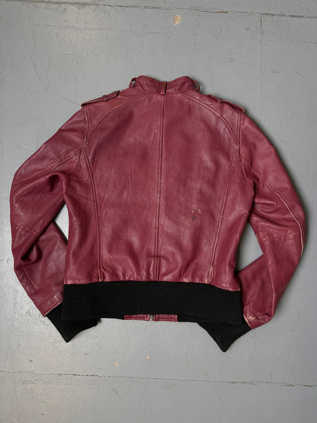 Vintage Redoute Bordeaux Lambskin Leather Jacket S